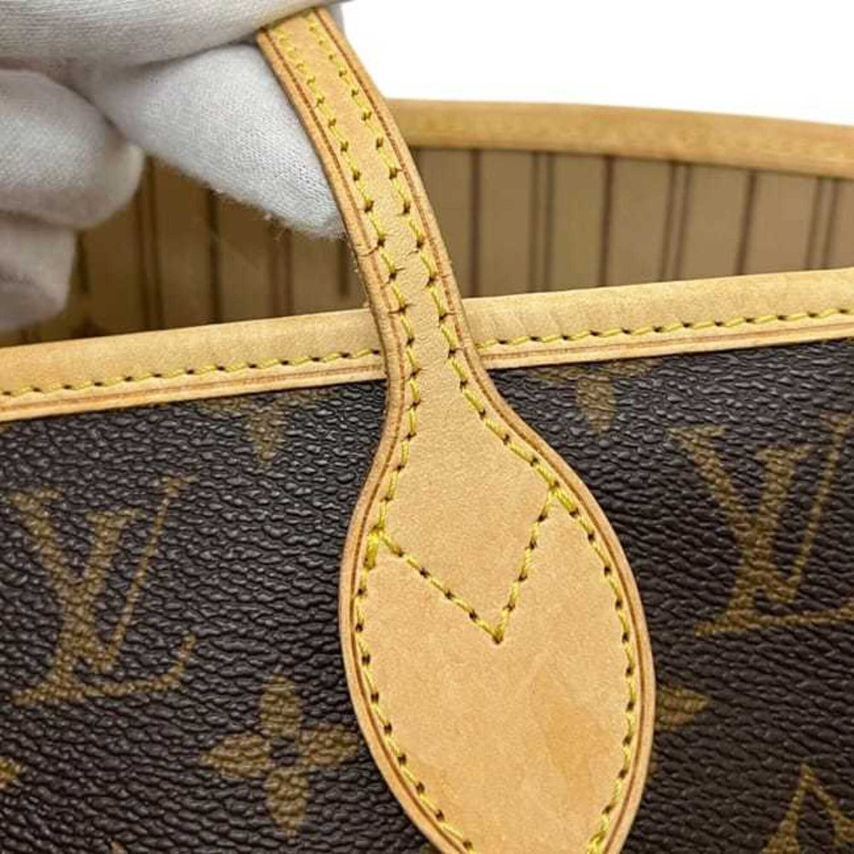 Louis Vuitton Brown Monogram Canvas Leather Tote Bag (Pre-Owned)