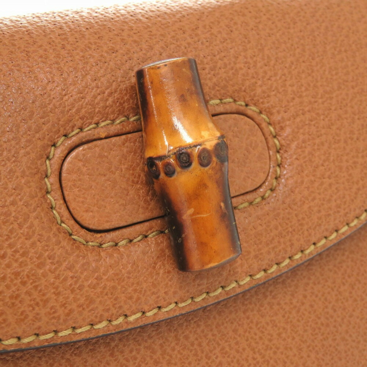 Gucci Brown Bamboo Leather Handbag (Pre-Owned)