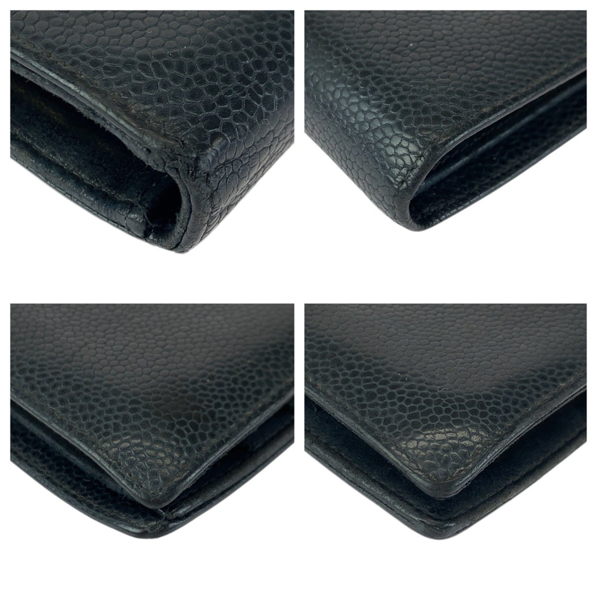 Chanel Black Leather Wallet (Bi-Fold) (Pre-Owned)