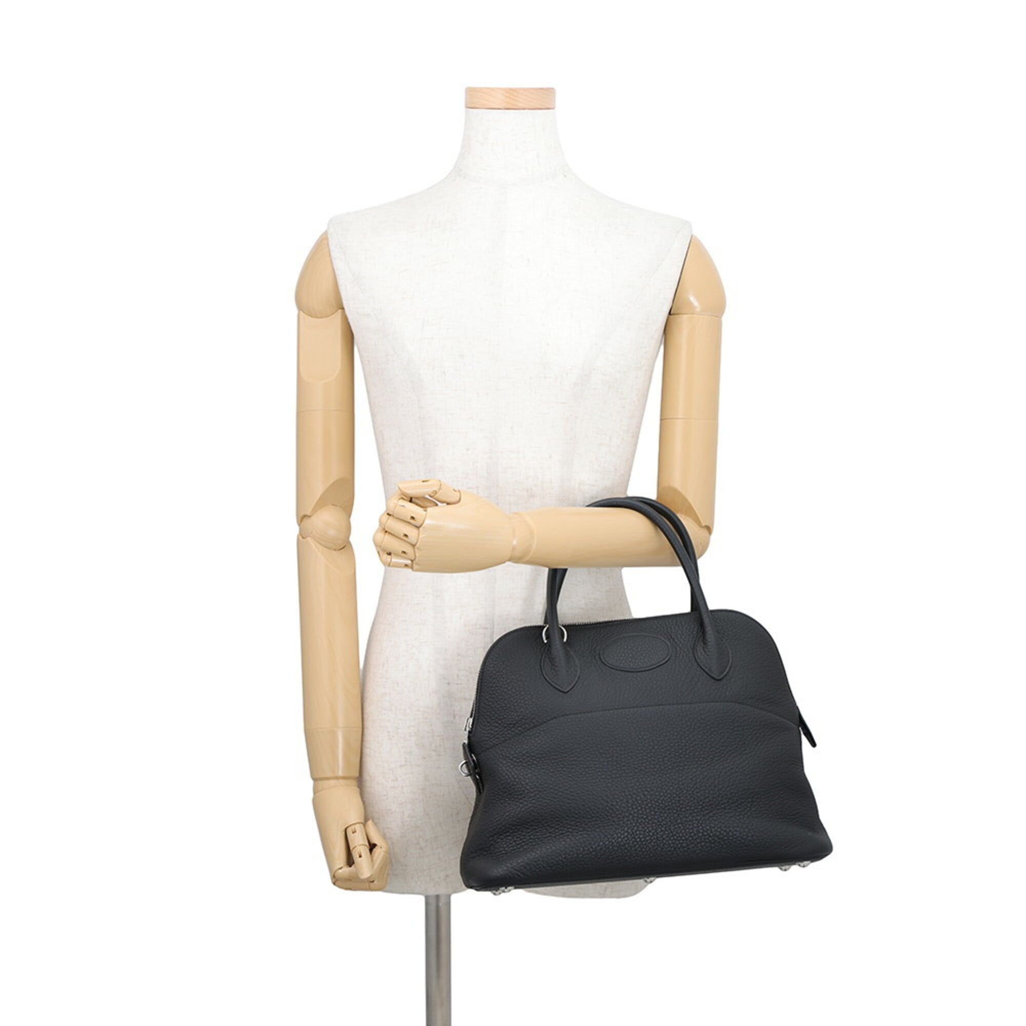 Hermes Bolide Black Taurillon Clemence Leather Handbag Shoulder Bag (Pre-Owned)