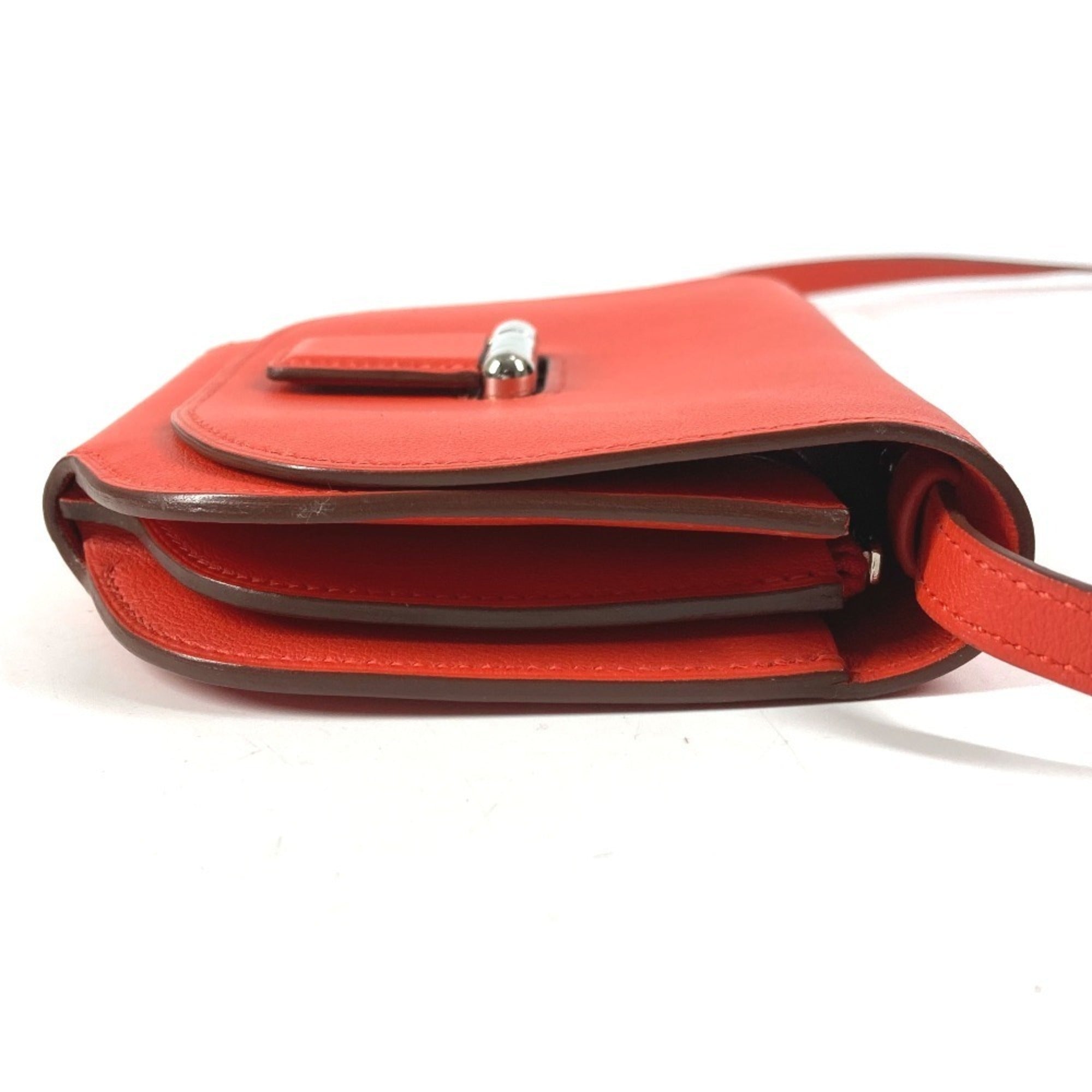 Hermes Red Color Swift Leather Pochette Shoulder Bag (Pre-Owned)