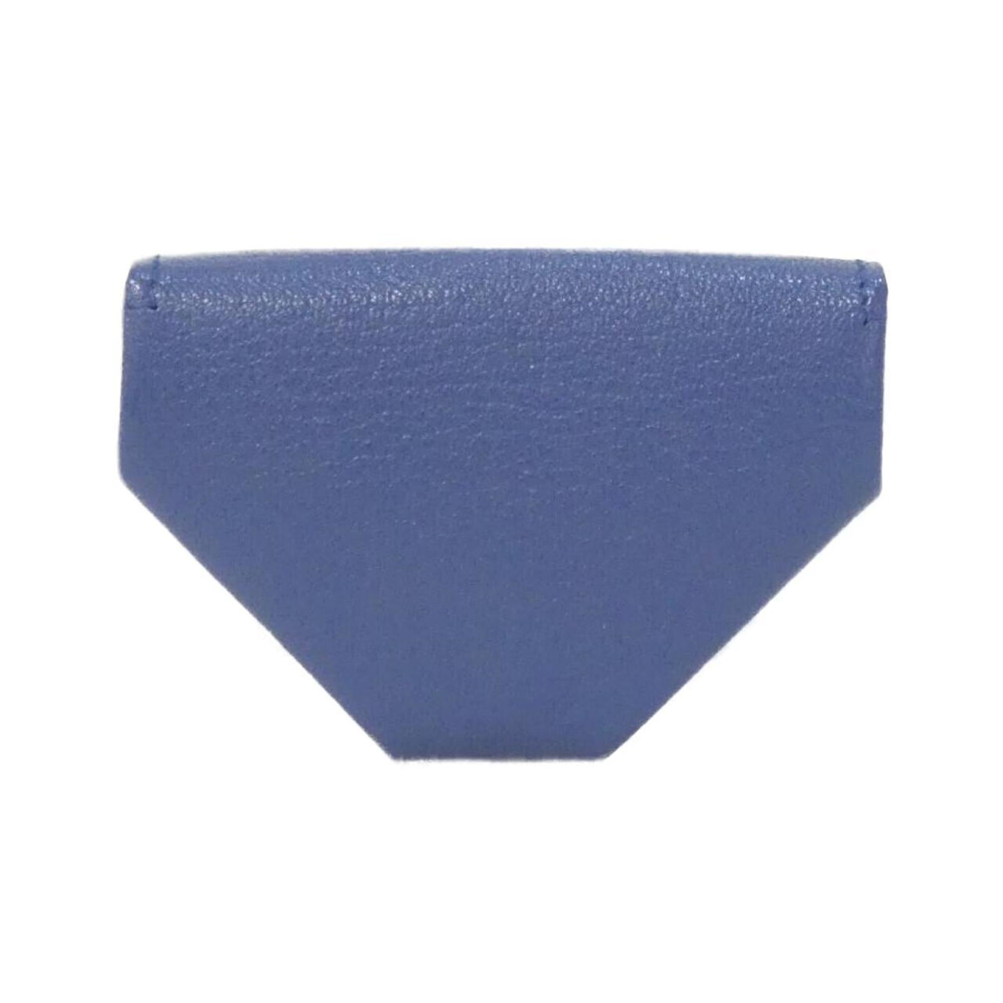 Hermes Blue Agate Chevre Leather Coin Purse/Coin Case (Pre-Owned)