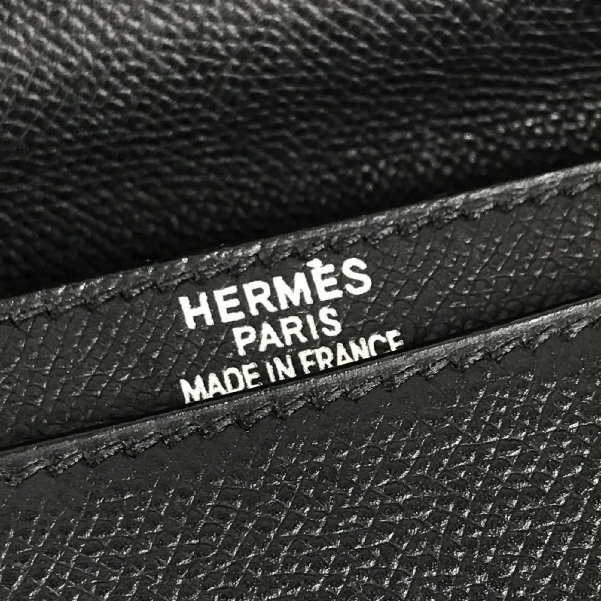 Hermes Black Leather Handbag Tote Bag (Pre-Owned)
