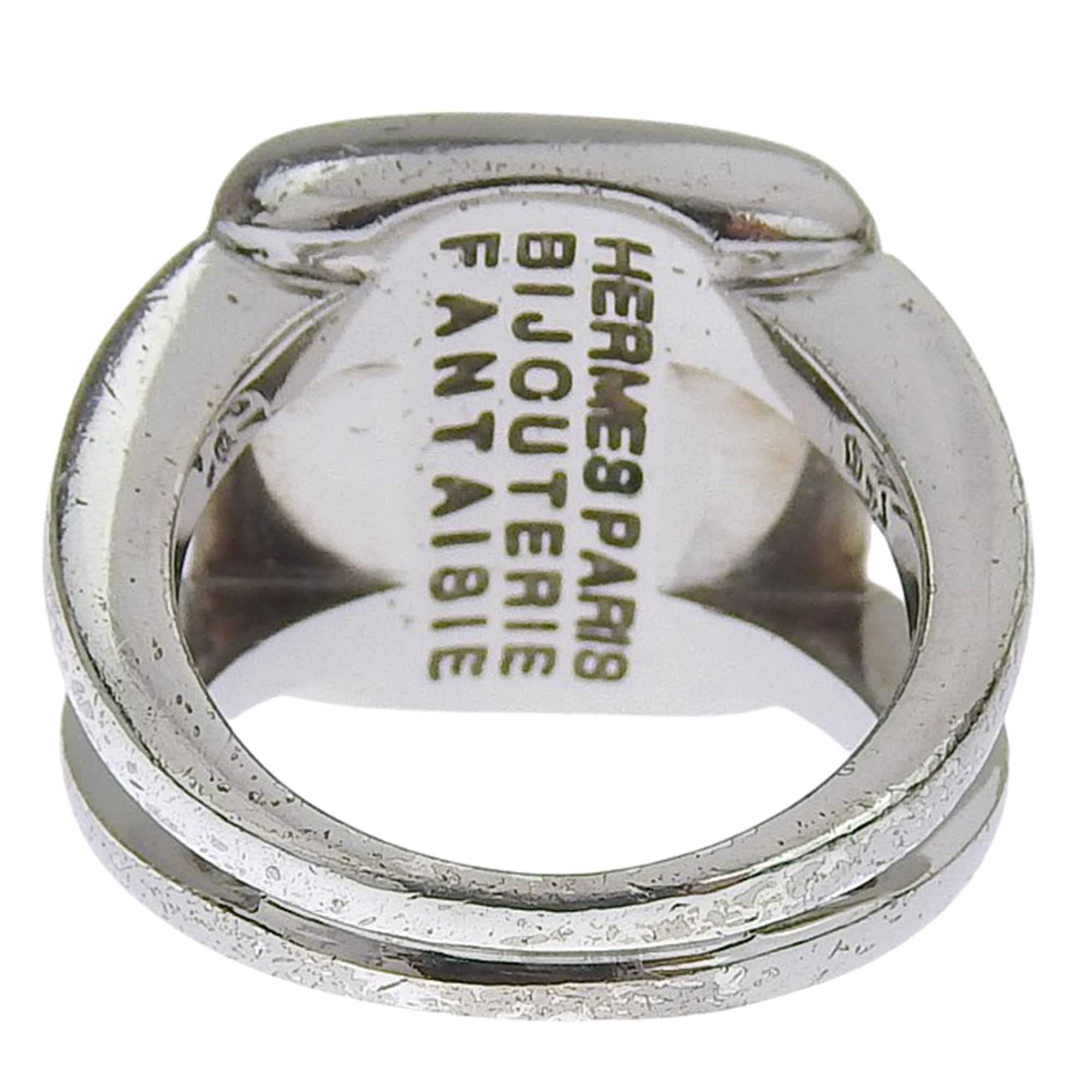 Hermes Silver Shell Silver 925 Band Ring (Pre-Owned)