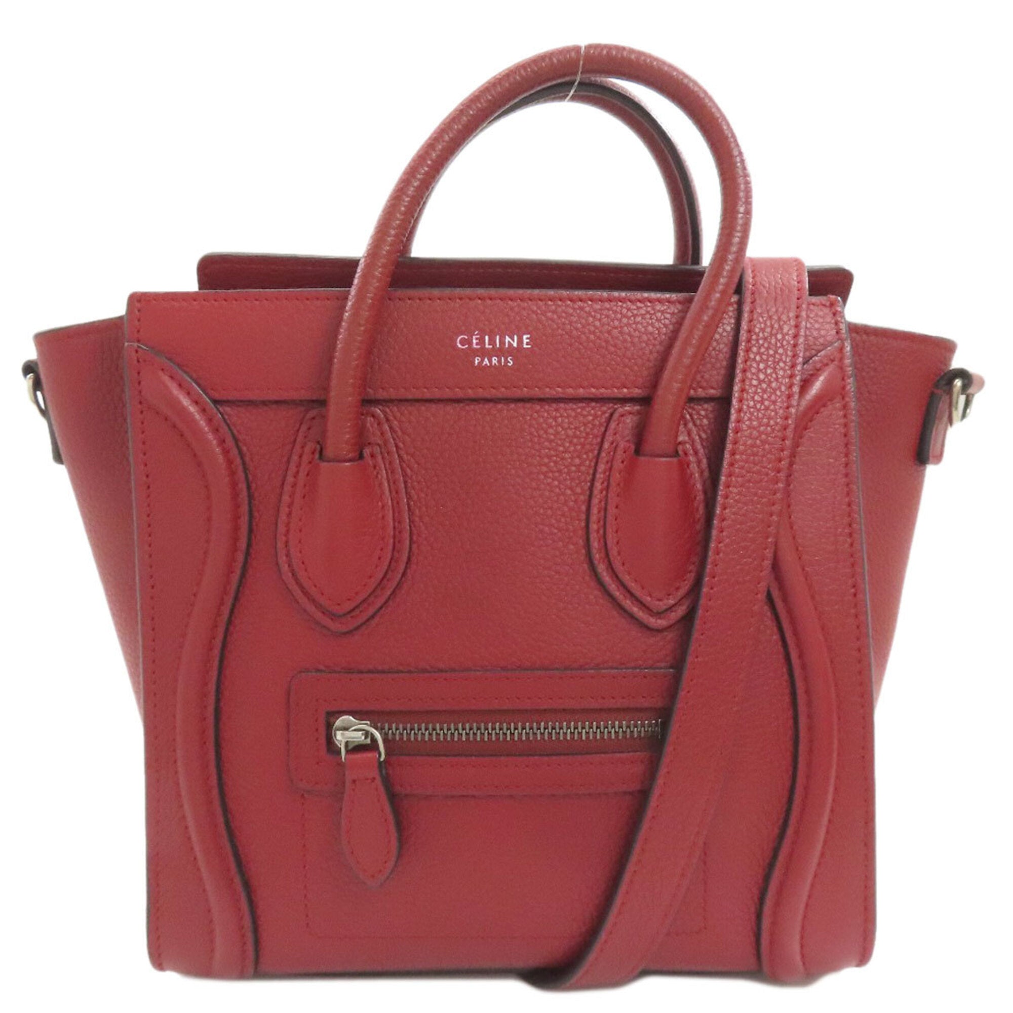 Celine Luggage Red Color Leather Handbag (Pre-Owned)