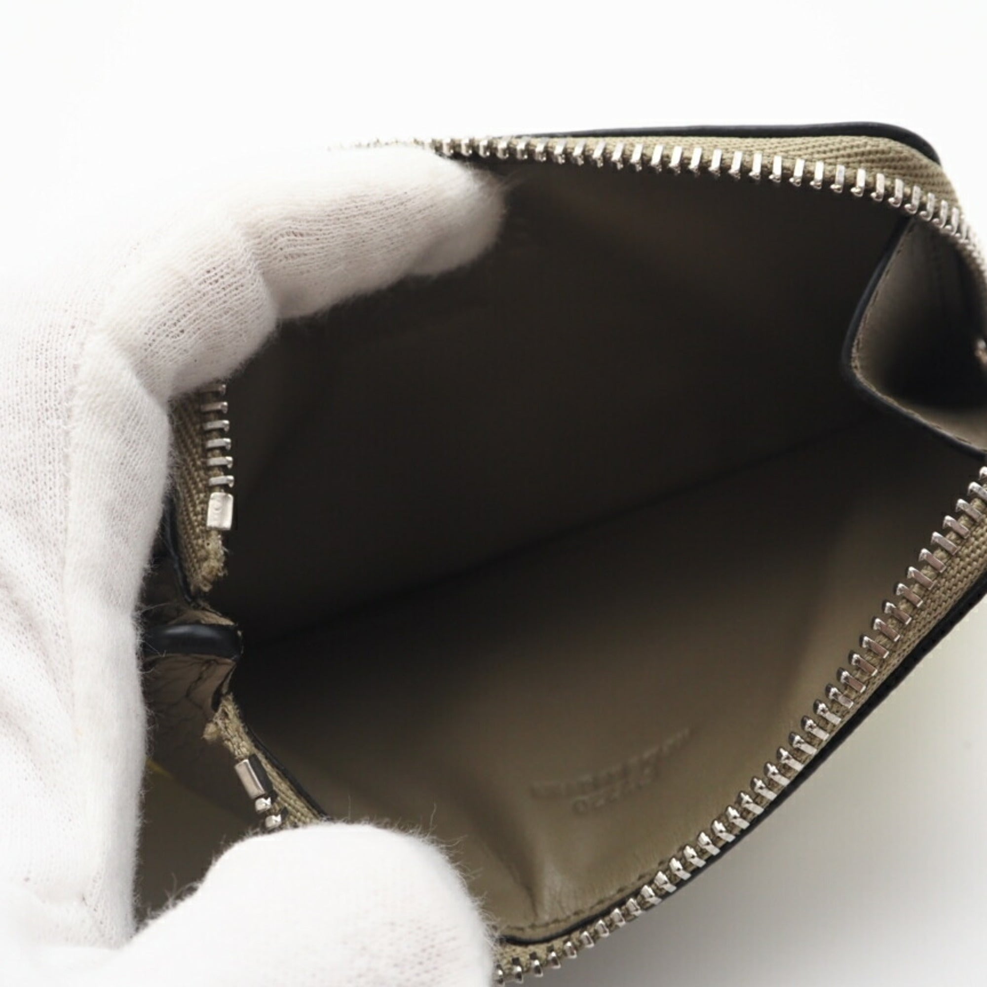 Loewe Khaki Yellow Leather Coin Purse/Coin Case (Pre-Owned)