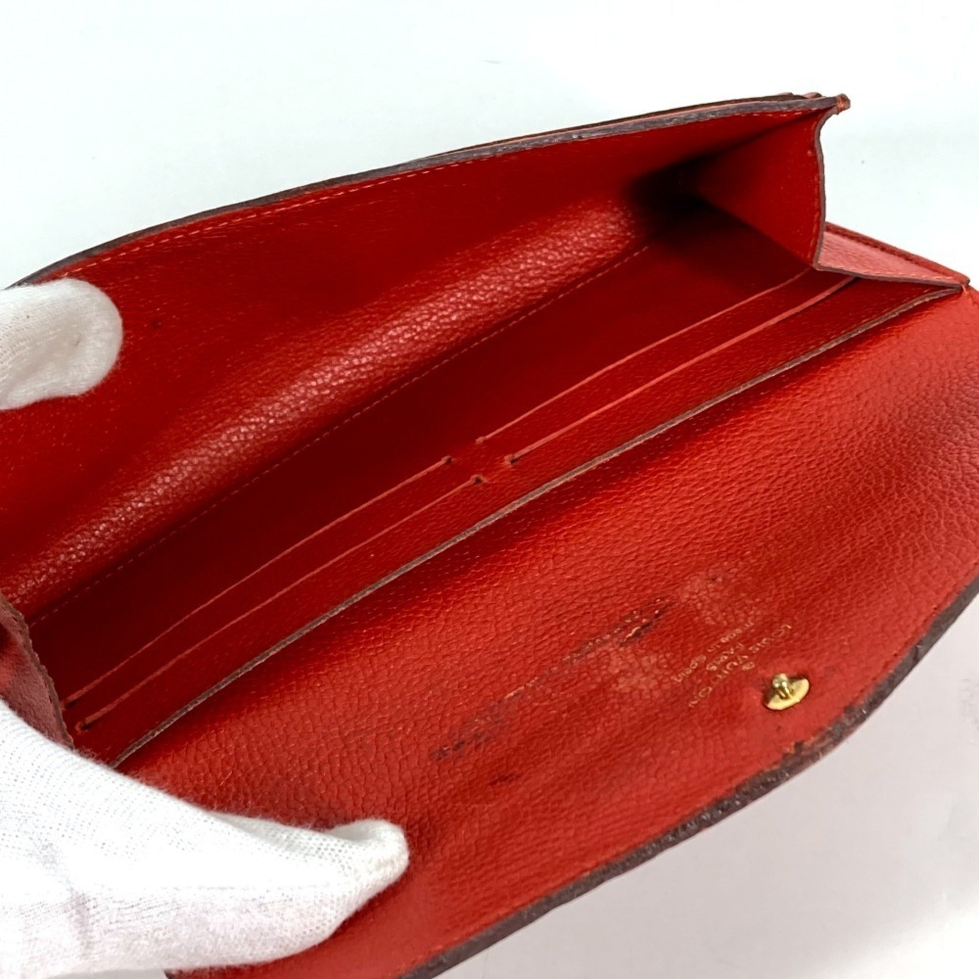 Louis Vuitton Auriane Red Color Monogram Empreinte Long Wallet (Bi-Fold) (Pre-Owned)