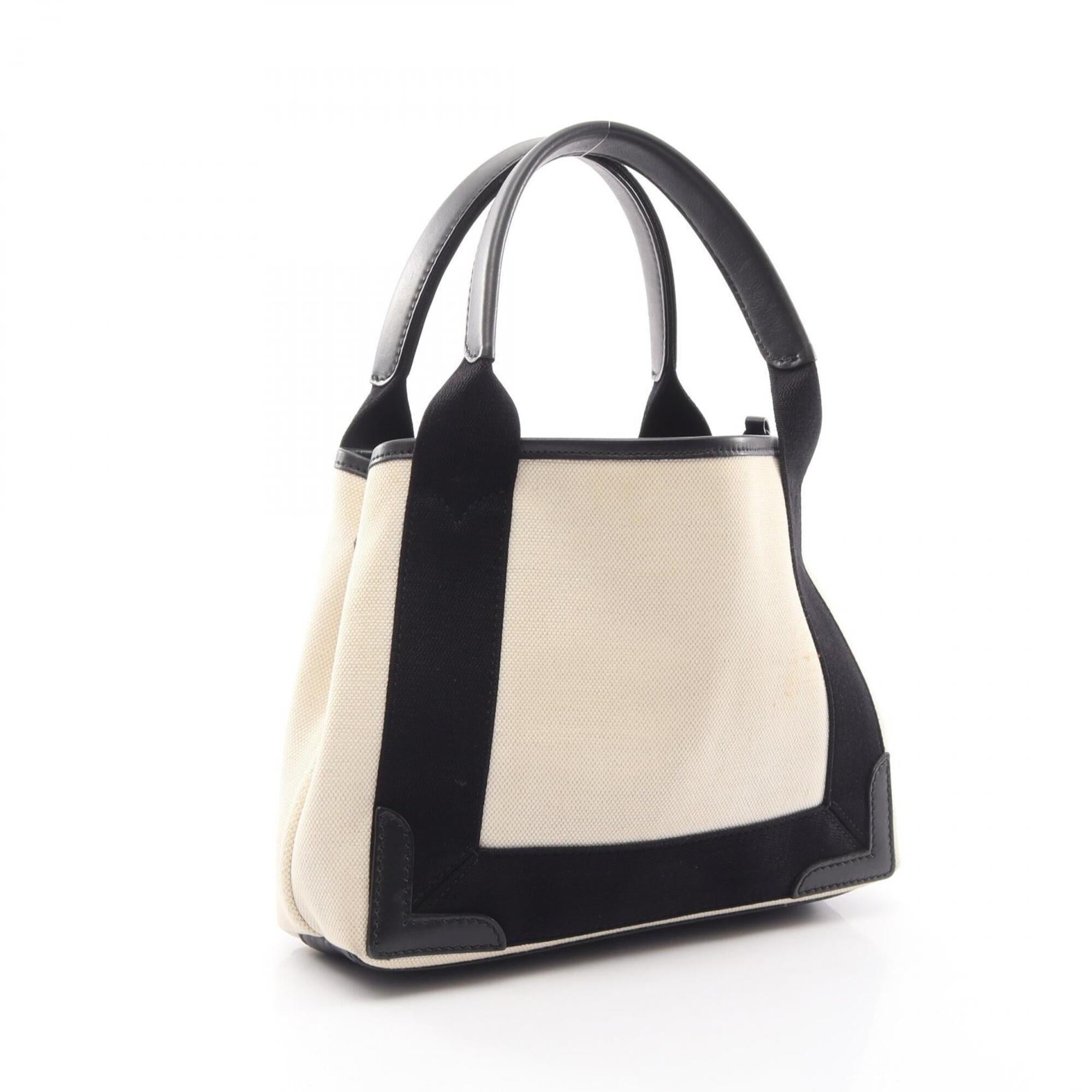 Balenciaga Black White Canvas Leather Handbag (Pre-Owned)