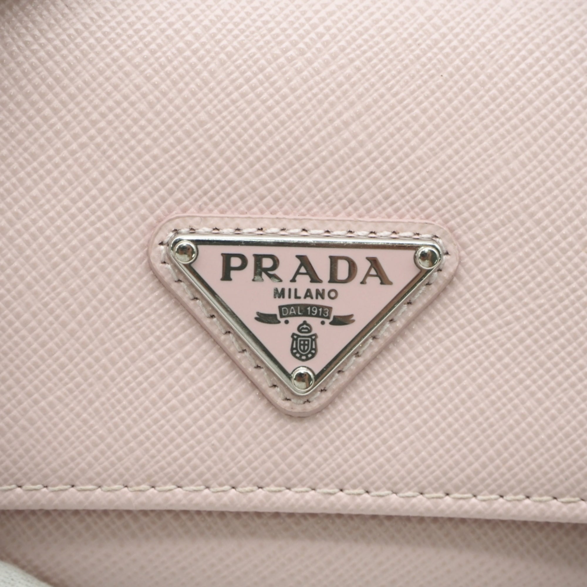 Prada Pink Saffiano Triangle Wallet (Tri-Fold) (Pre-Owned)