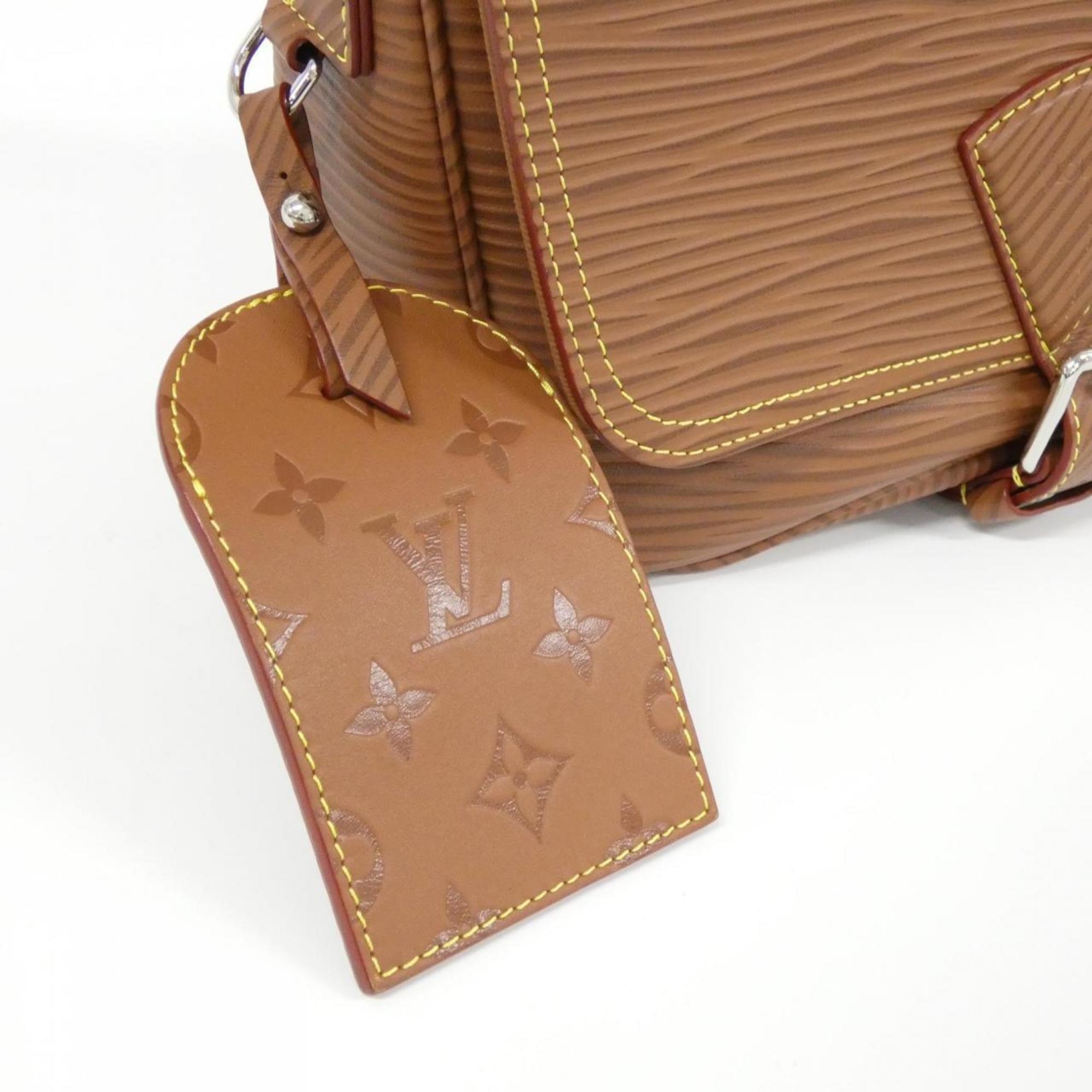 Louis Vuitton Beige Brown Cognac Leather Messenger Bag Shoulder Bag (Pre-Owned)