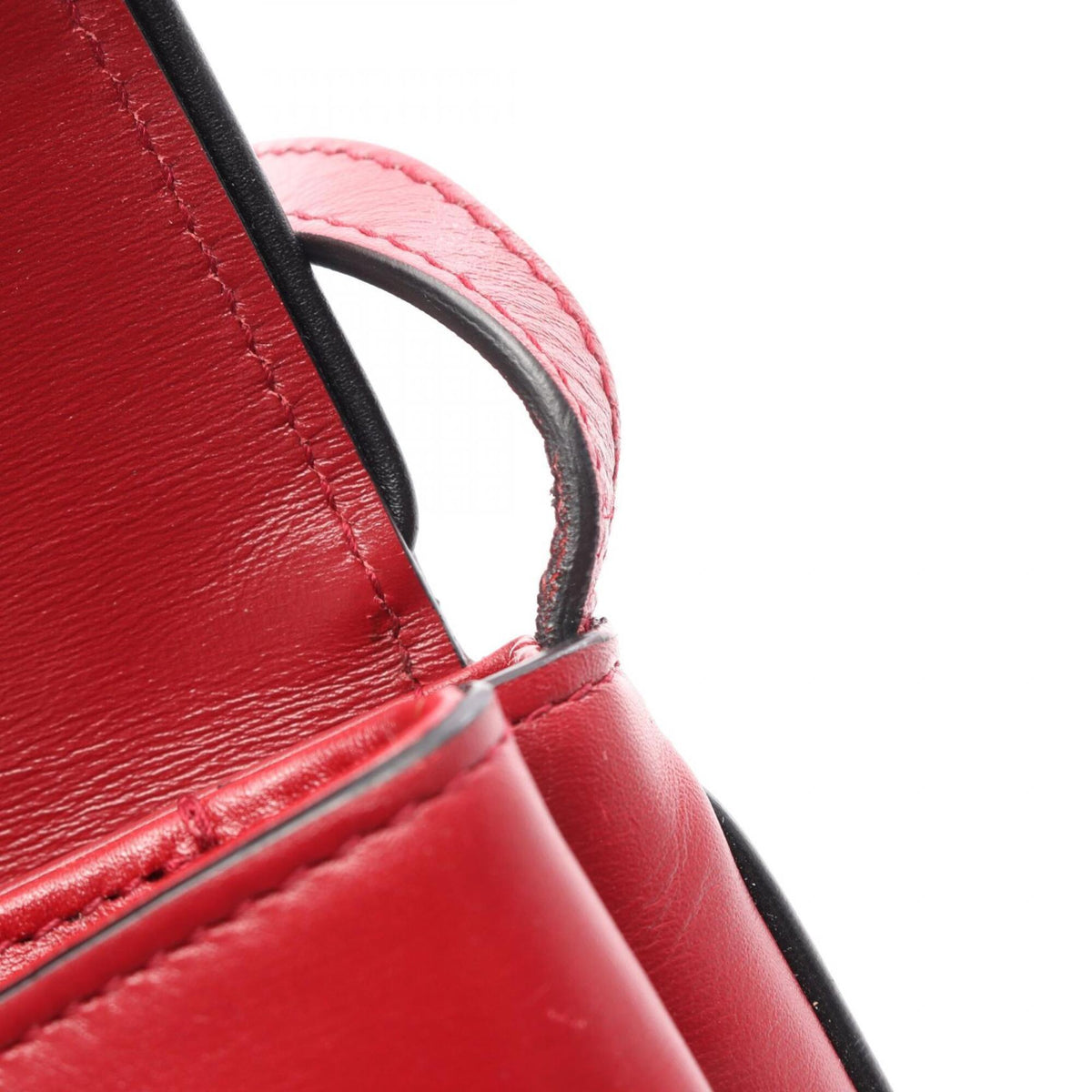 Gucci Black Red Color Leather Shoulder Bag (Pre-Owned)