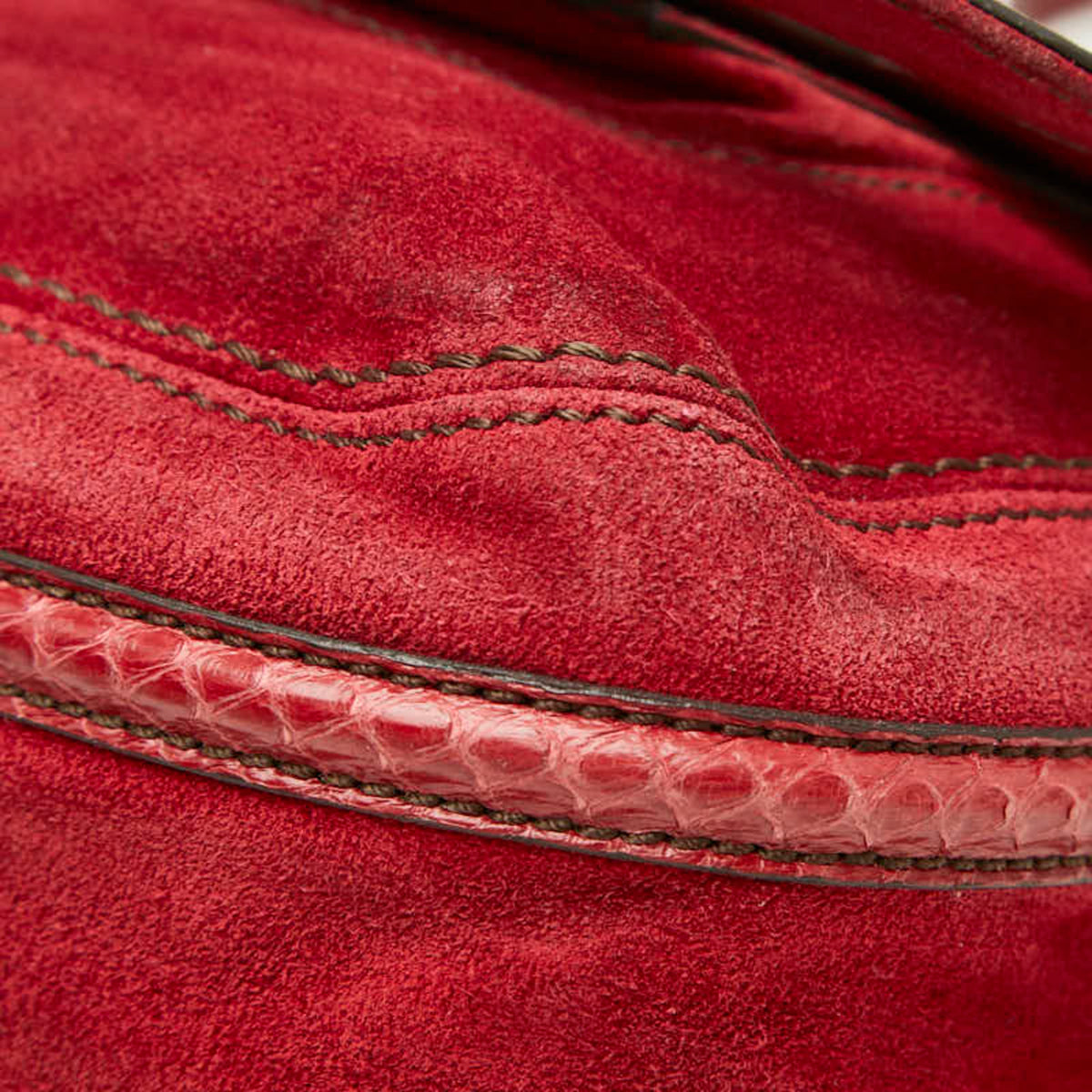 Cartier Marcello Red Color Leather Shoulder Bag (Pre-Owned)