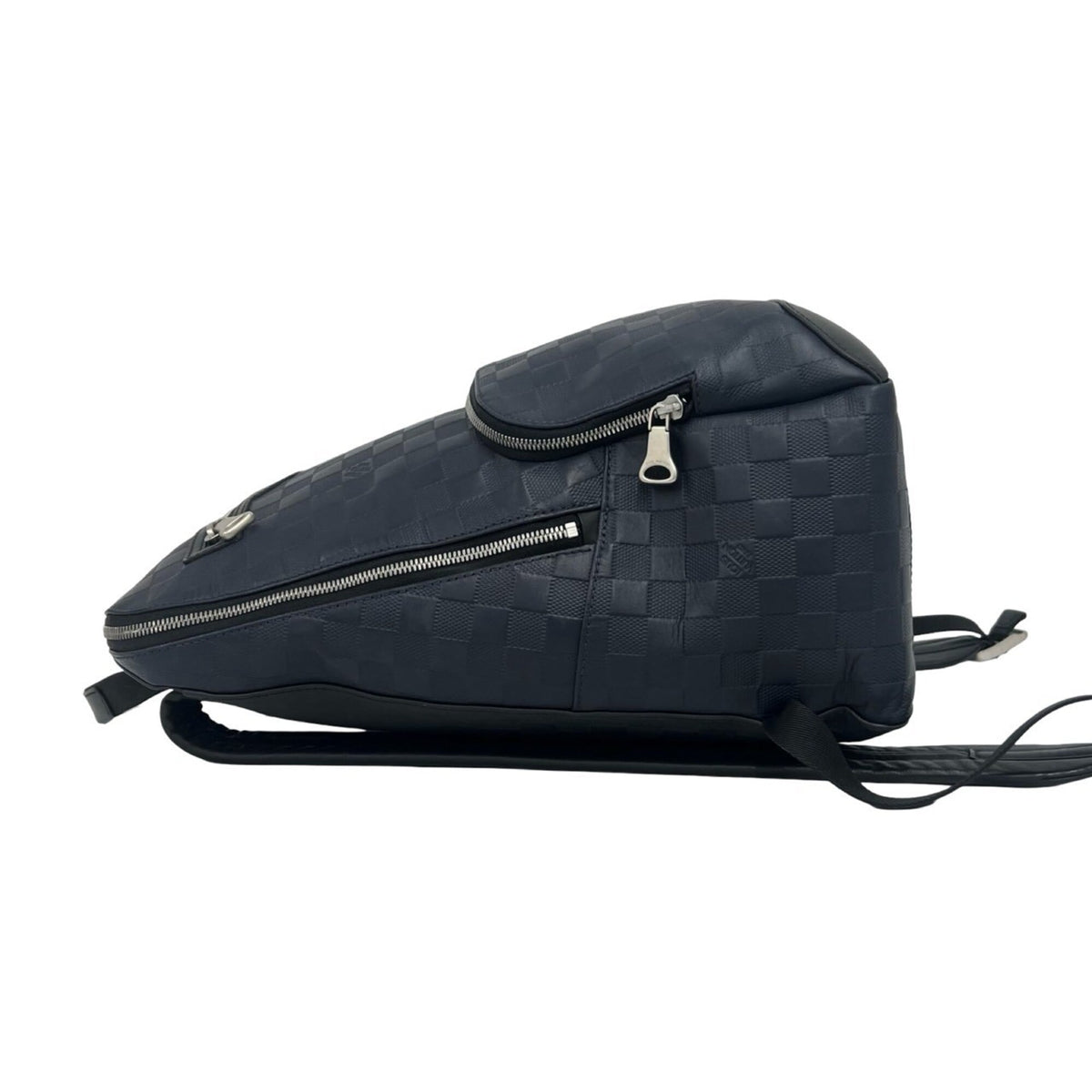 Louis Vuitton Black Navy Leather Backpack (Pre-Owned)