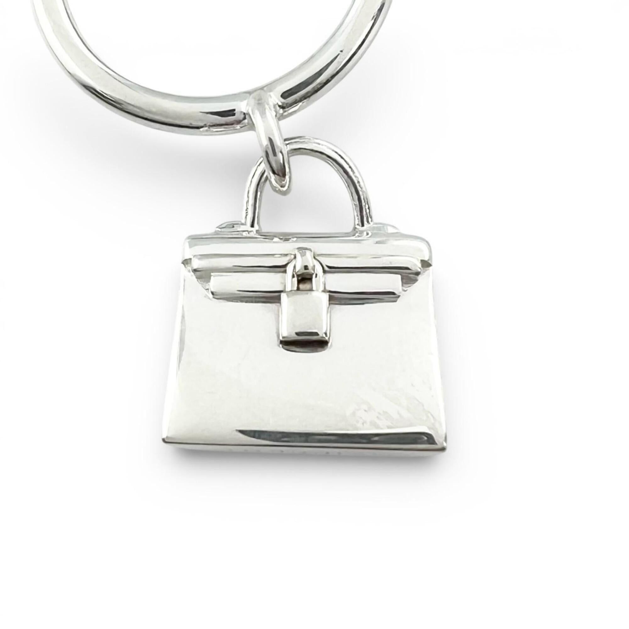 Hermes Silver Silver 925 Band Ring (Pre-Owned)