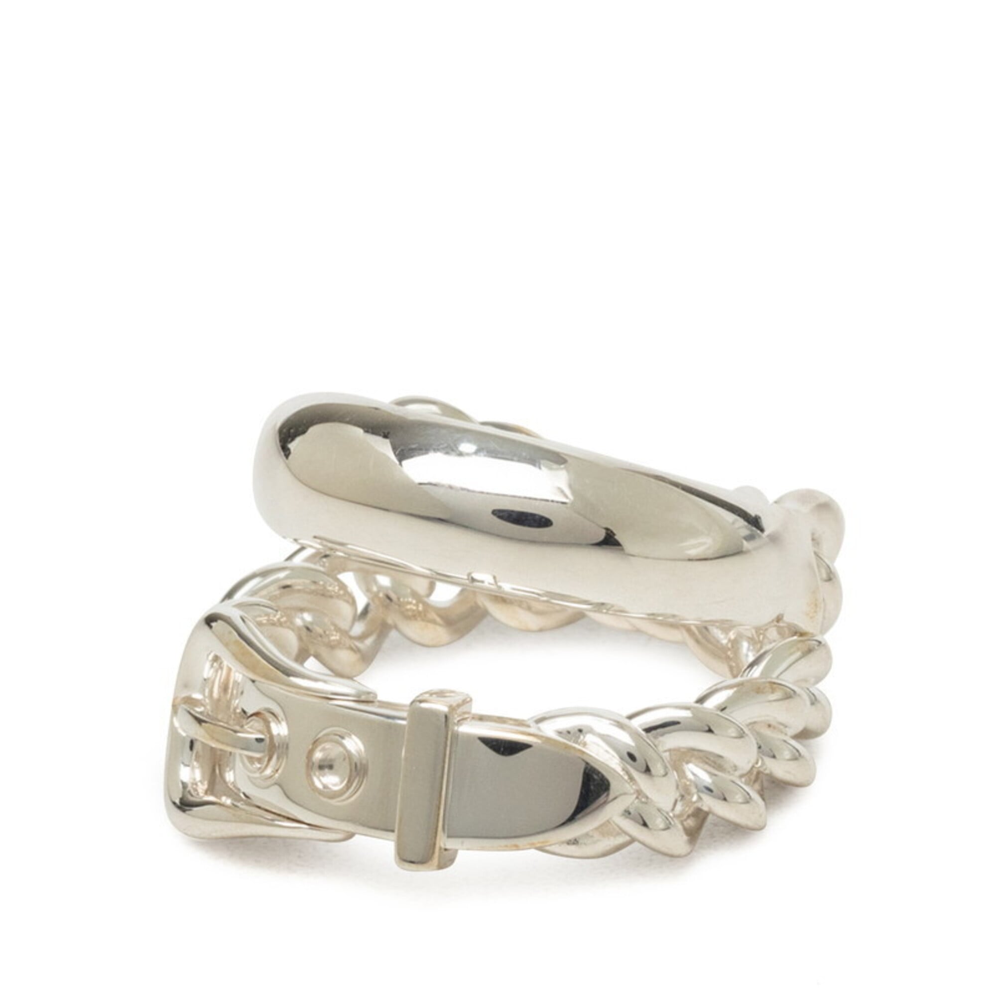 Hermes Silver 925 Band Ring (Pre-Owned)