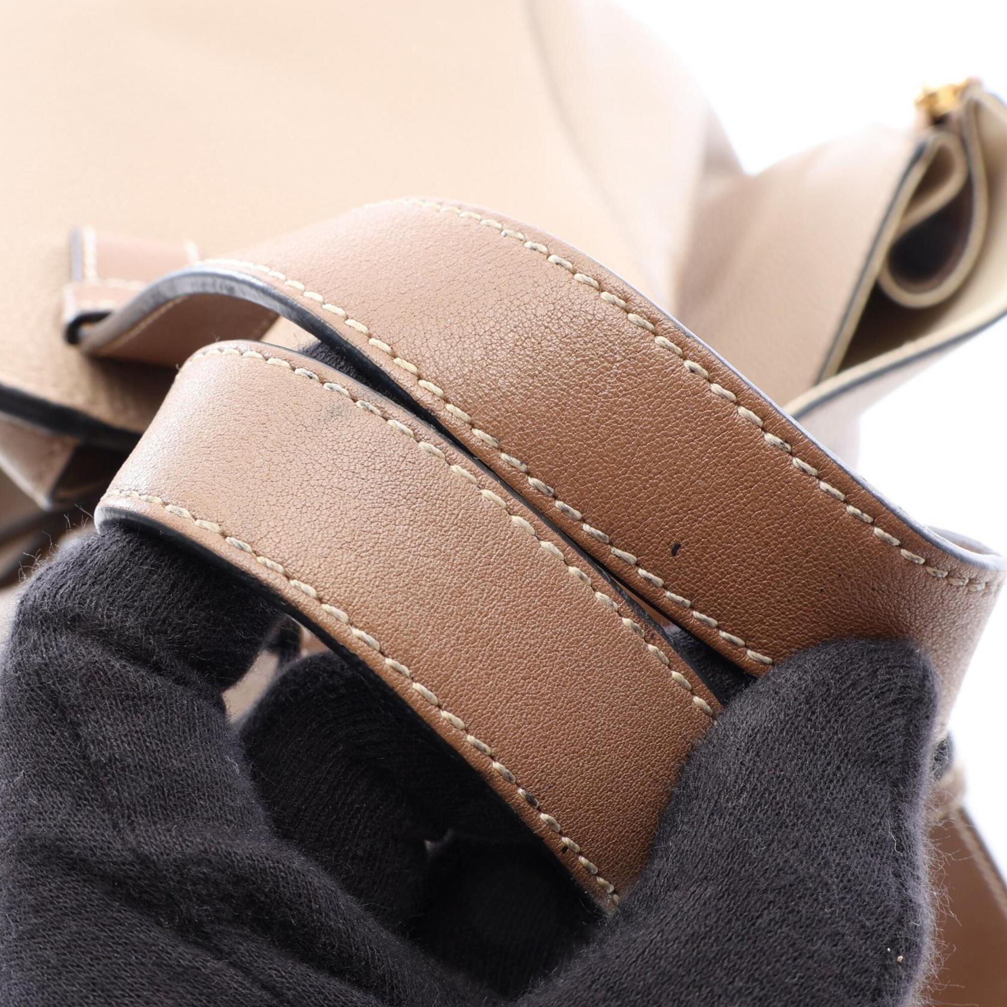 Loewe Beige Brown Leather Handbag (Pre-Owned)