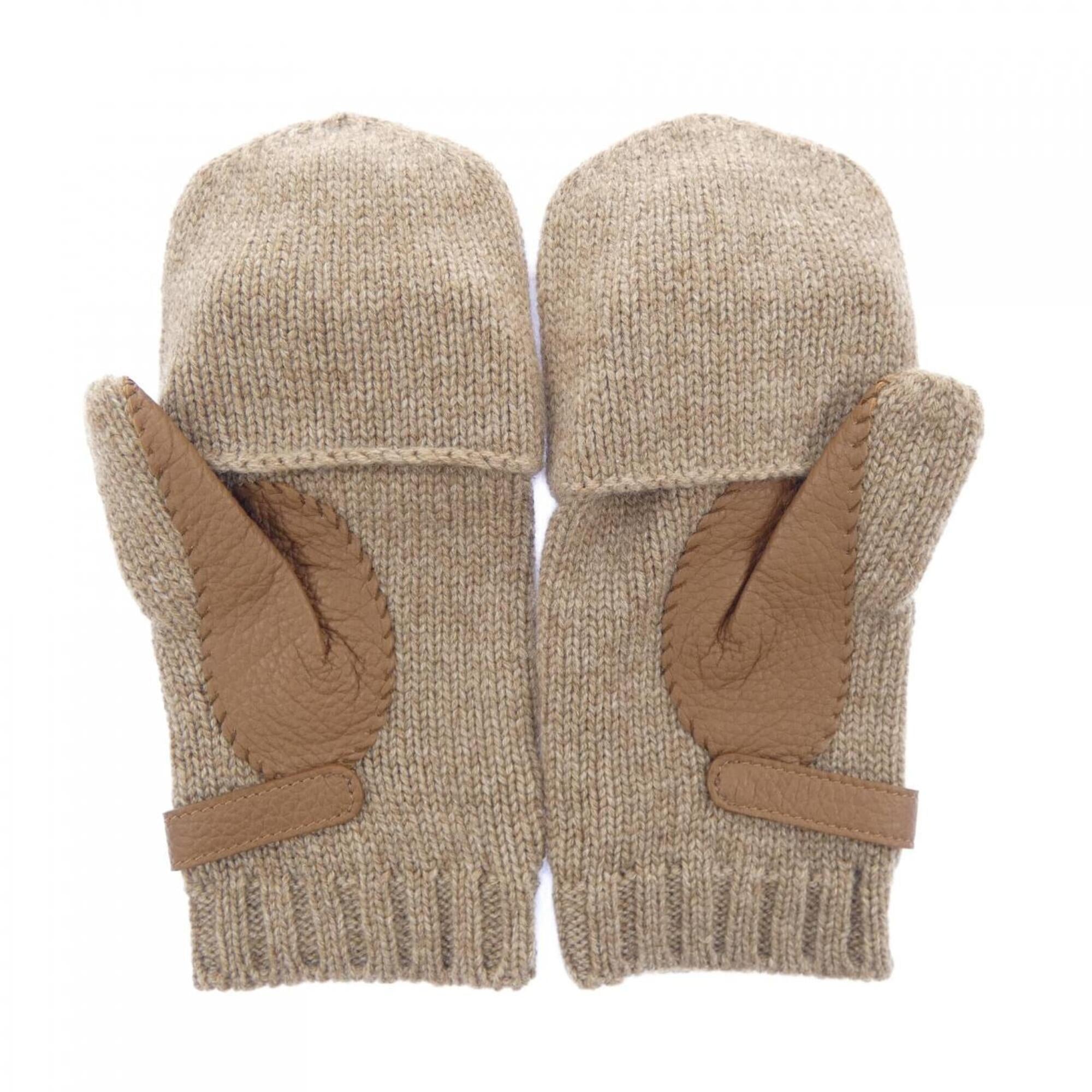 Hermes Brown Cashmere Mittens (Pre-Owned)