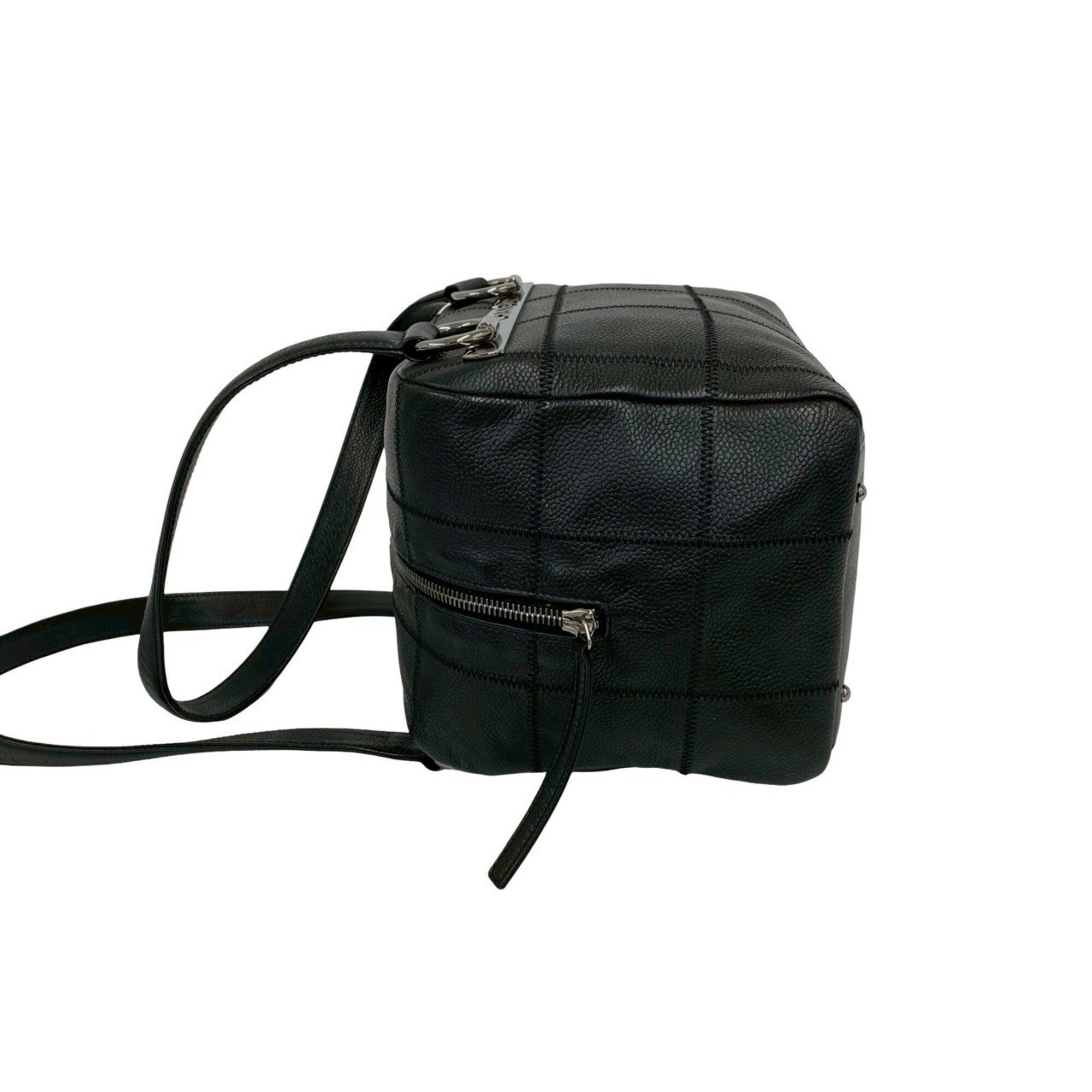Chanel Black Grained Calfskin Handbag Shoulder Bag (Pre-Owned)