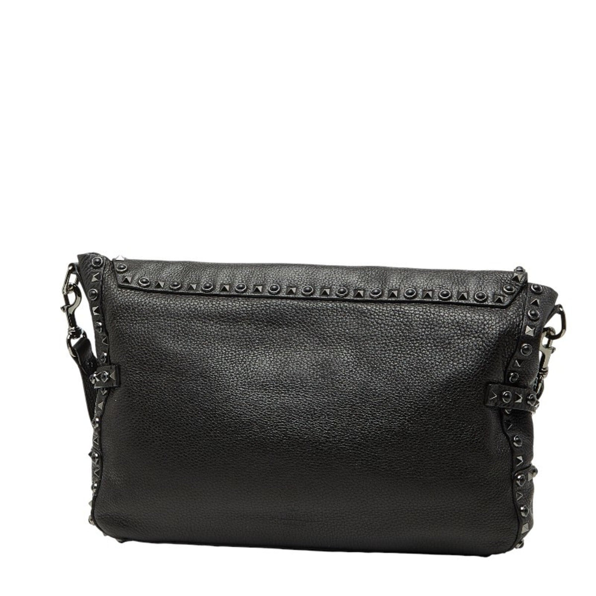 Valentino Black Purple Leather Shoulder Bag (Pre-Owned)