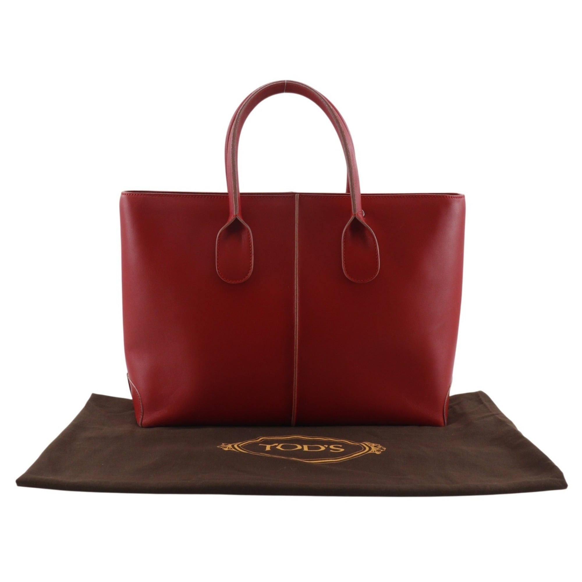 Tod's Red Color Leather Handbag (Pre-Owned)