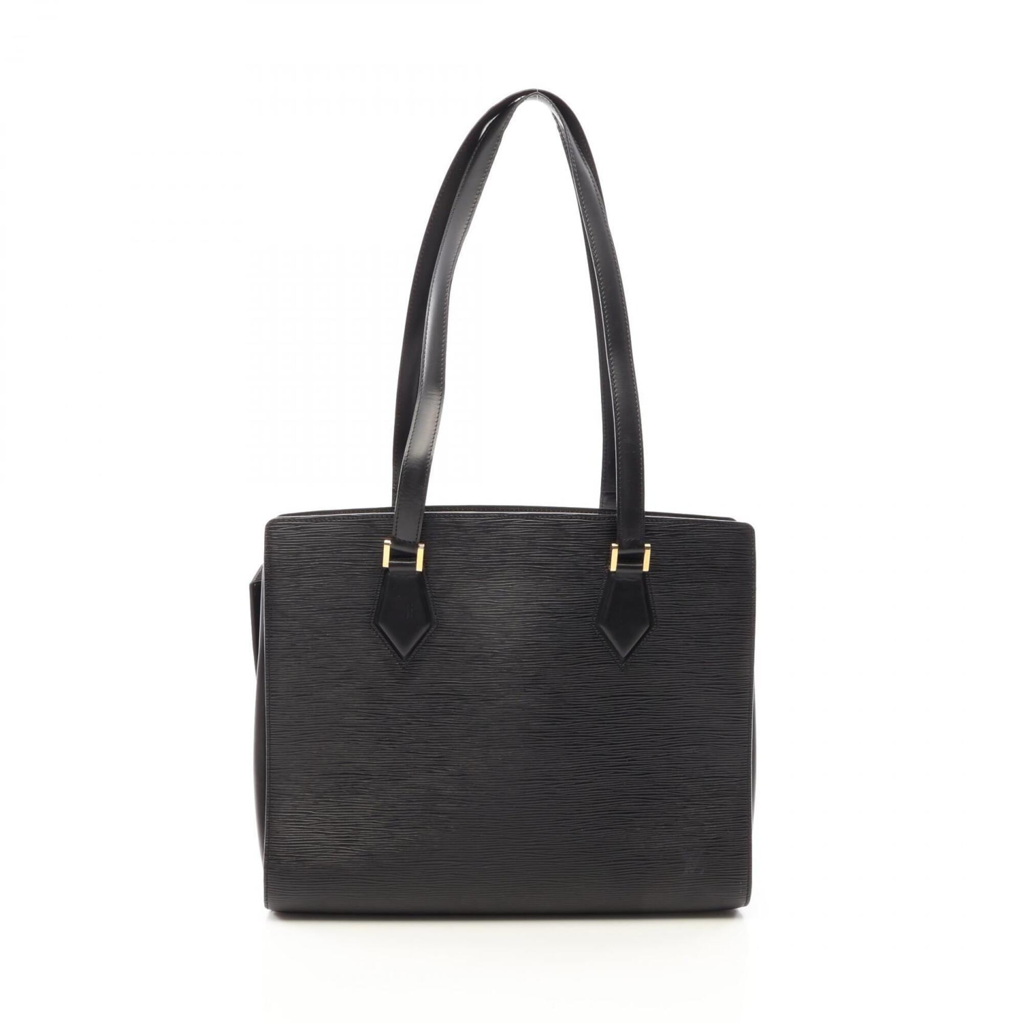 Louis Vuitton Black Leather Handbag Shoulder Bag (Pre-Owned)