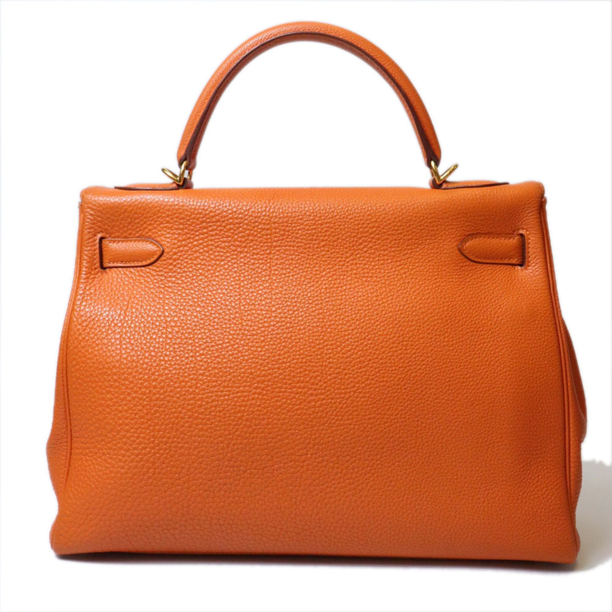 Hermes Orange Togo Leather Handbag Shoulder Bag (Pre-Owned)