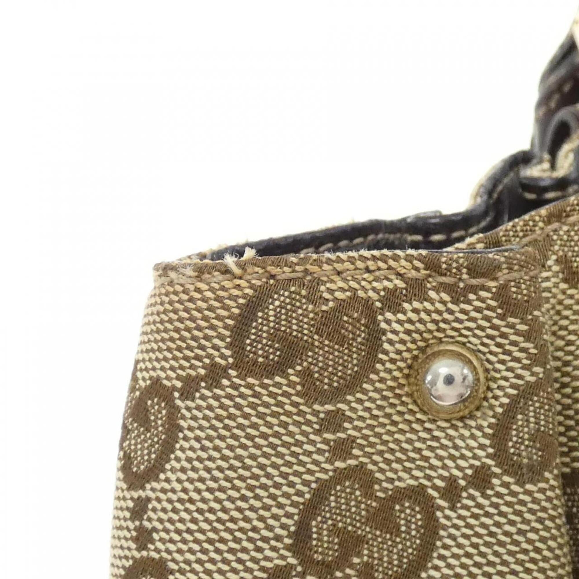 Gucci Beige Brown Gg Canvas Handbag (Pre-Owned)