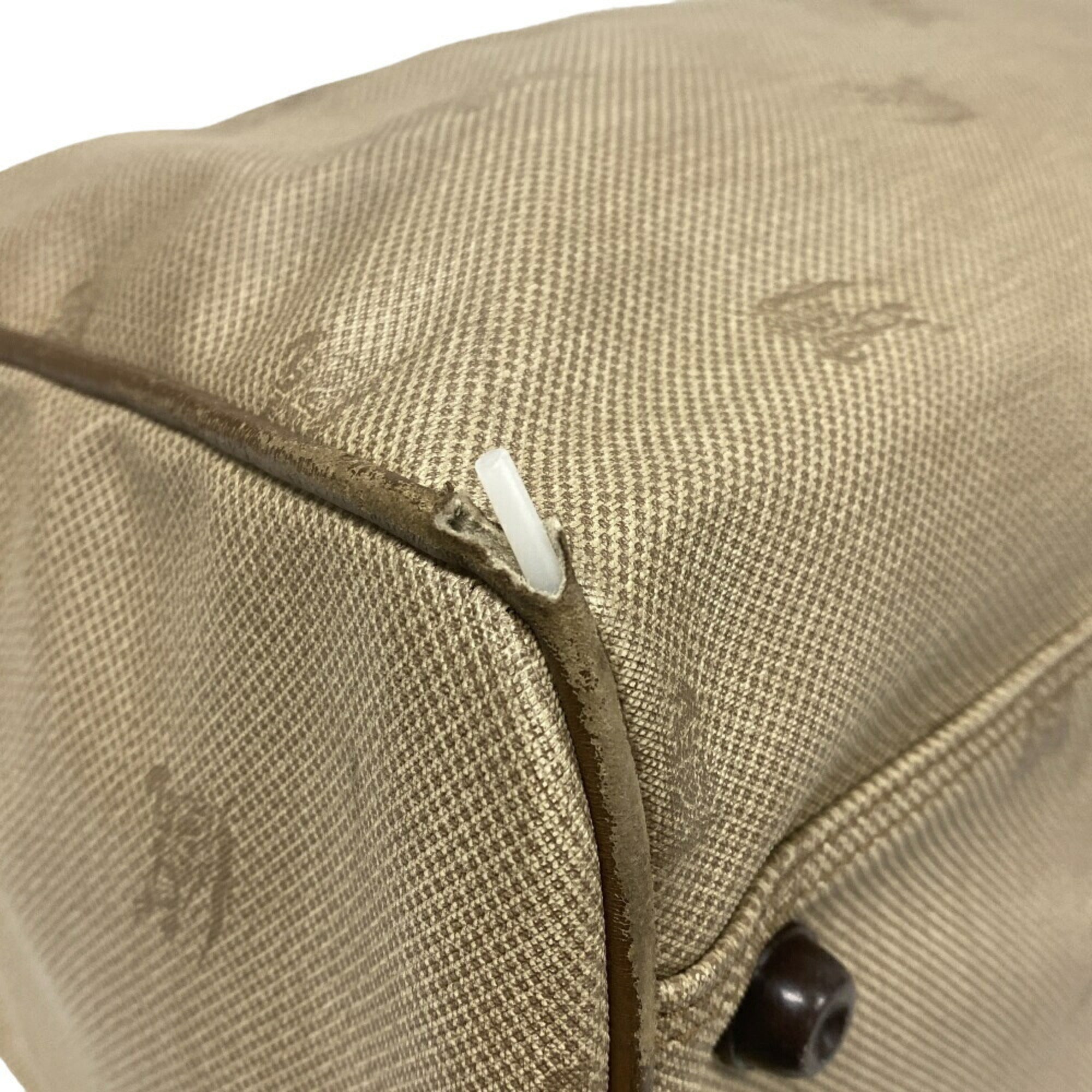 Burberry Beige Brown Pvc Boston Bag (Pre-Owned)