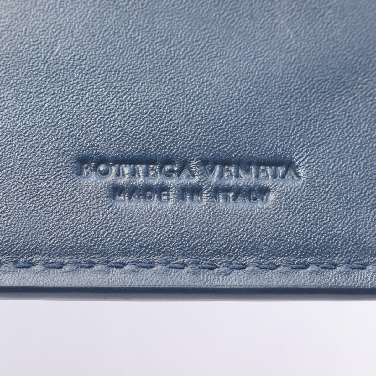 Bottega Veneta Blue Leather Long Wallet (Bi-Fold) (Pre-Owned)