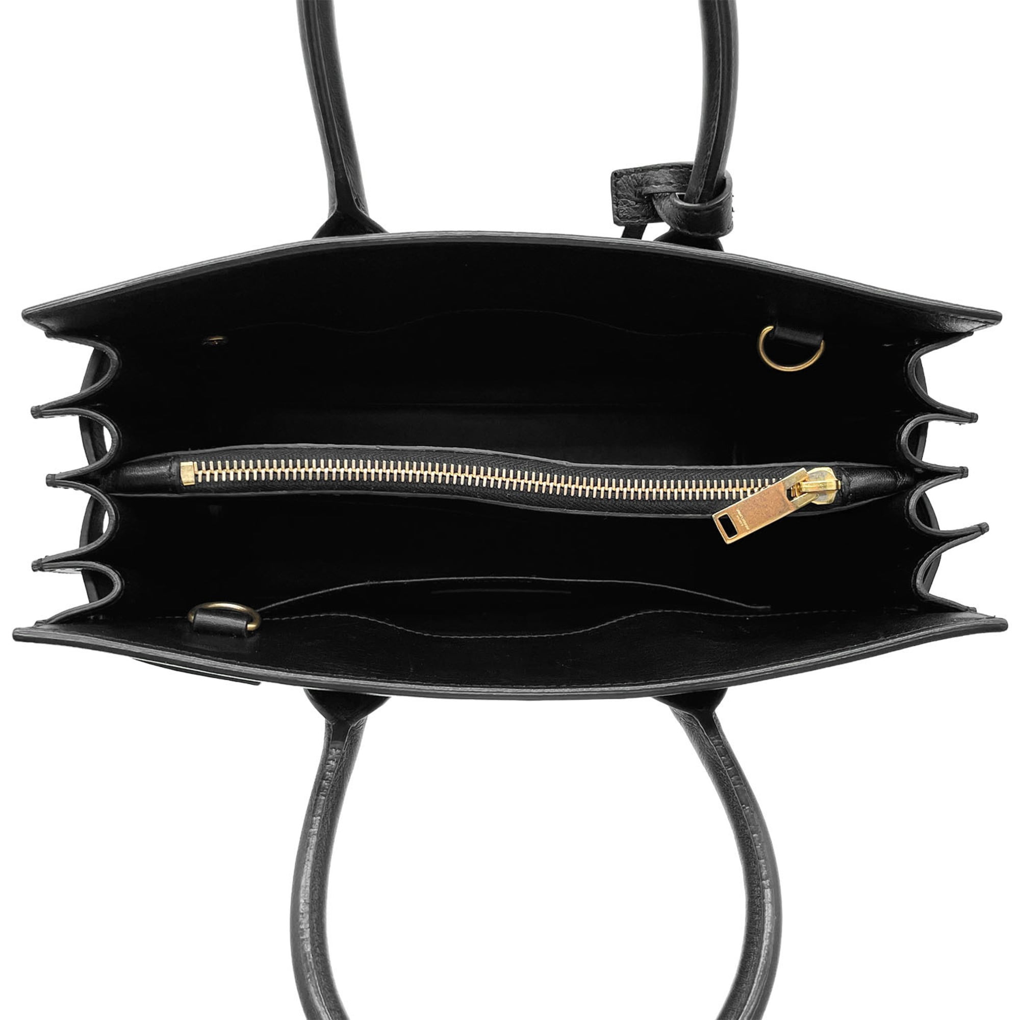 Saint Laurent Black Leather Metal Handbag Shoulder Bag (Pre-Owned)