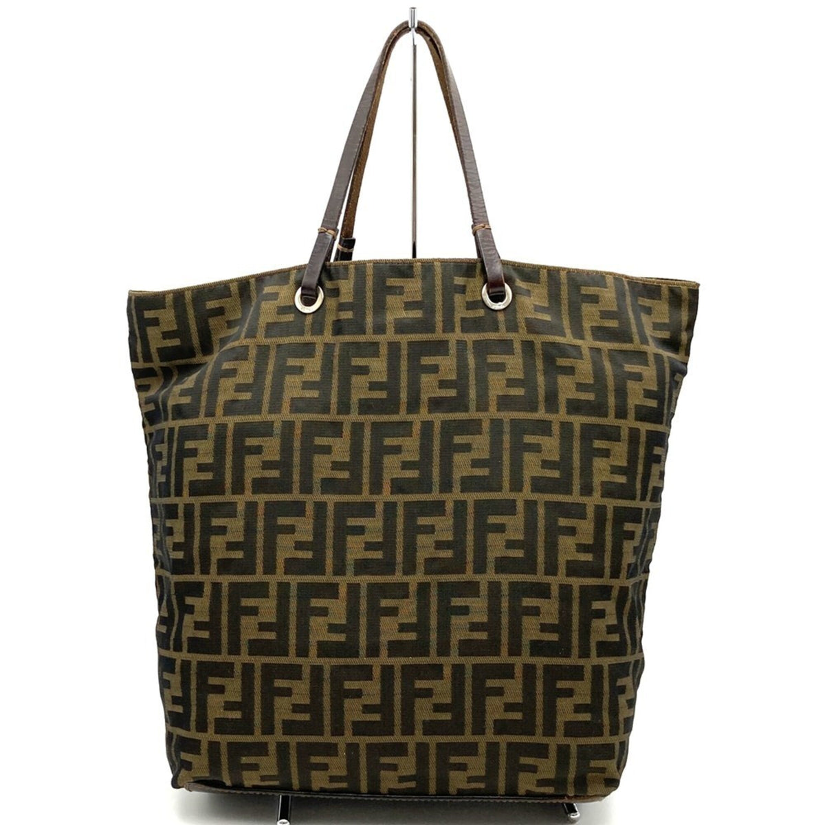 Fendi Brown Nylon Shoulder Bag Tote Bag (Pre-Owned)