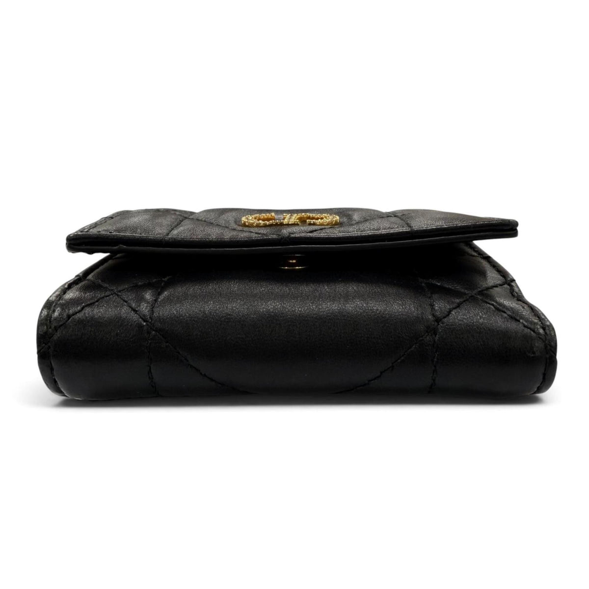 Christian Dior Black Leather Wallet (Tri-Fold) (Pre-Owned)