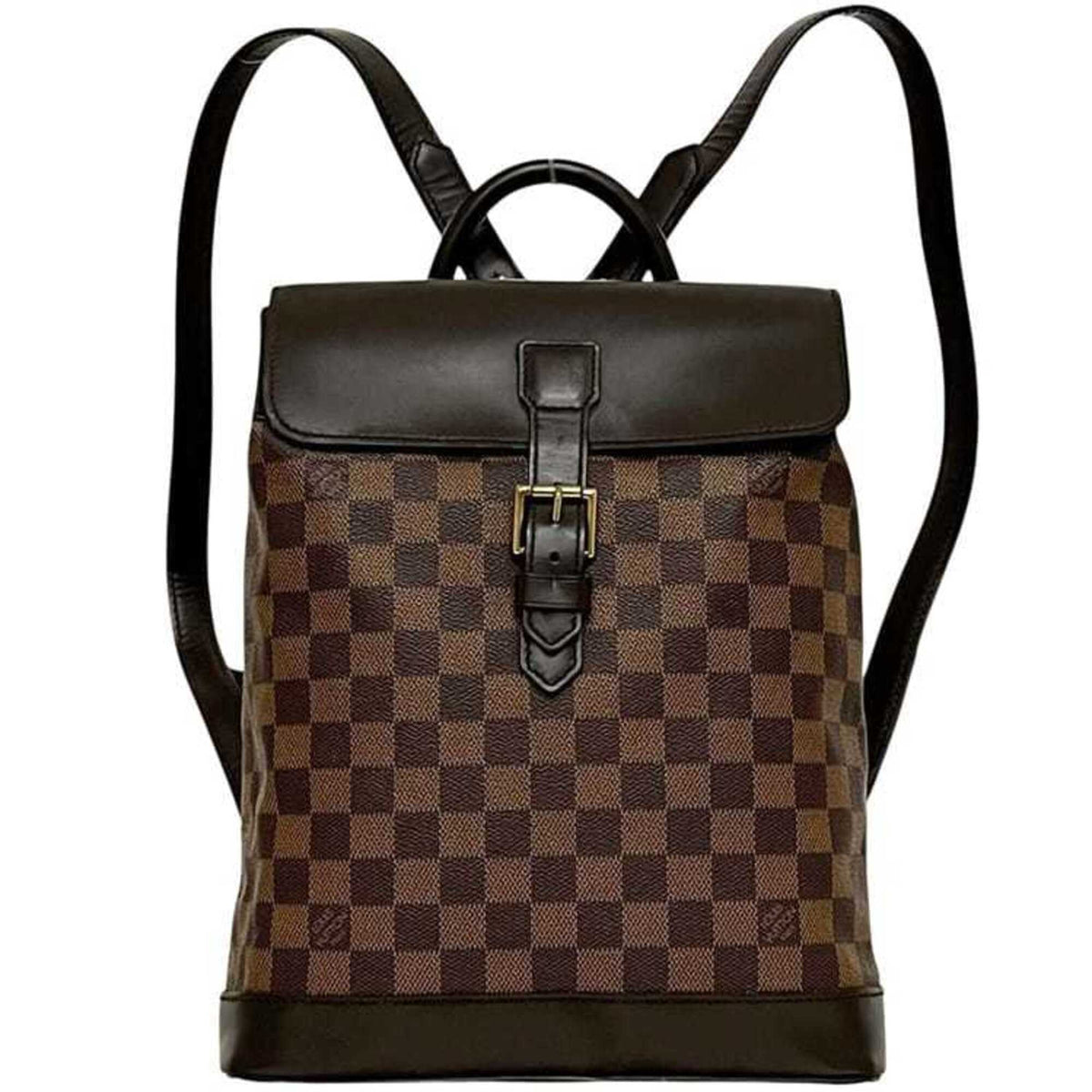 Louis Vuitton Brown Damier Canvas Leather Backpack (Pre-Owned)
