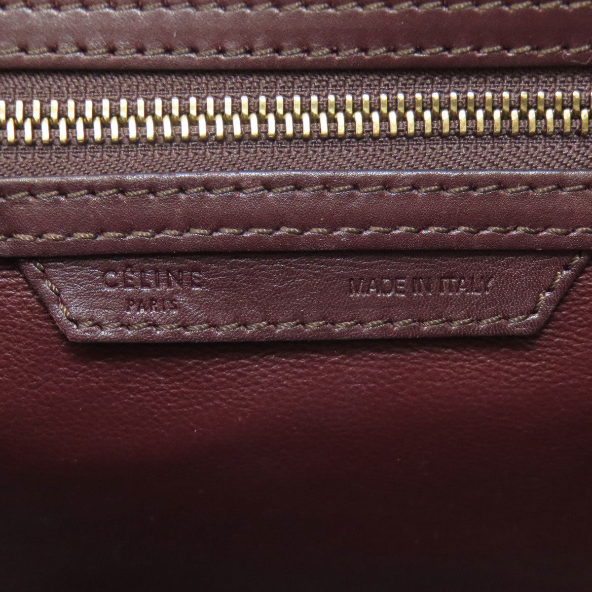 Celine Brown Khaki Canvas Leather Handbag (Pre-Owned)