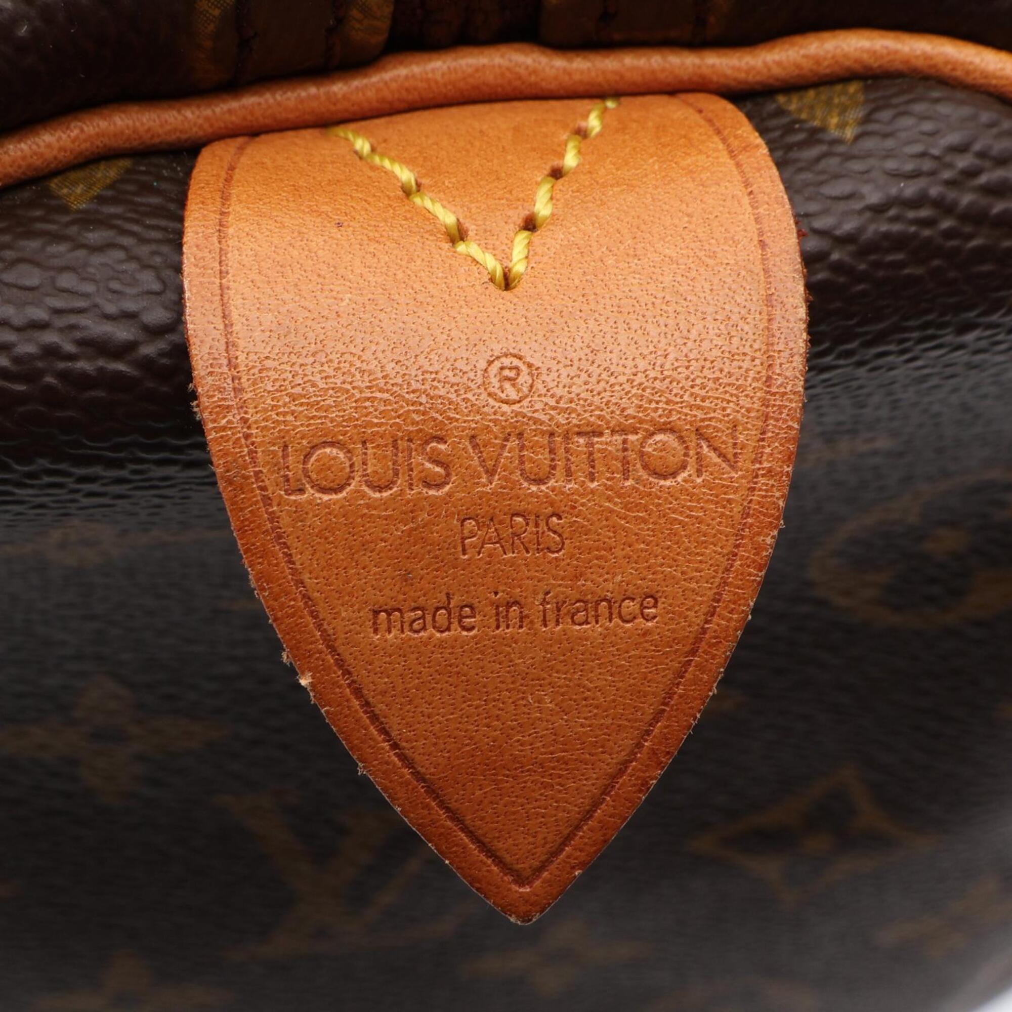 Louis Vuitton Brown Monogram Coated Canvas Leather Boston Bag Handbag (Pre-Owned)