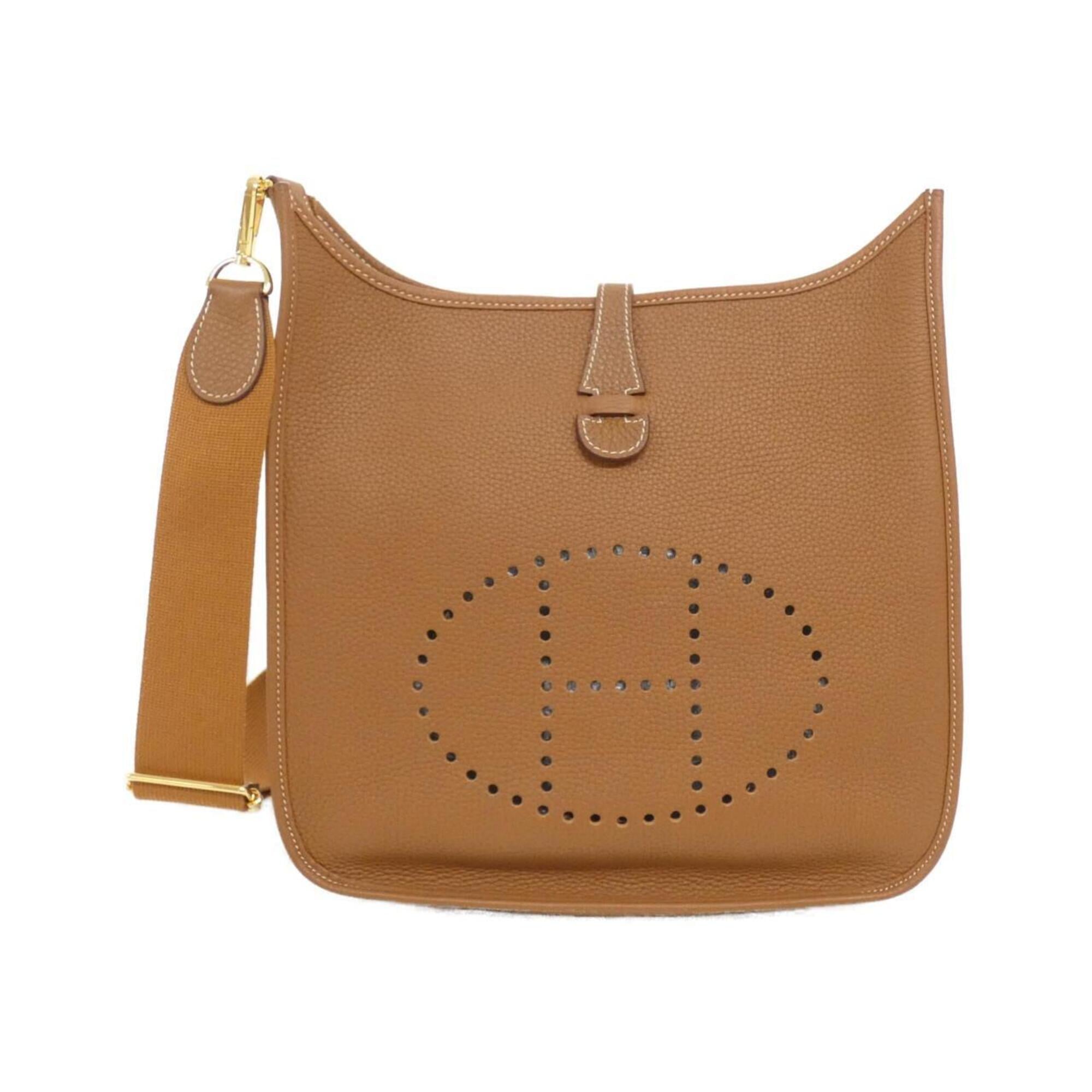 Hermes Gold Taurillon Clemence Leather Shoulder Bag (Pre-Owned)