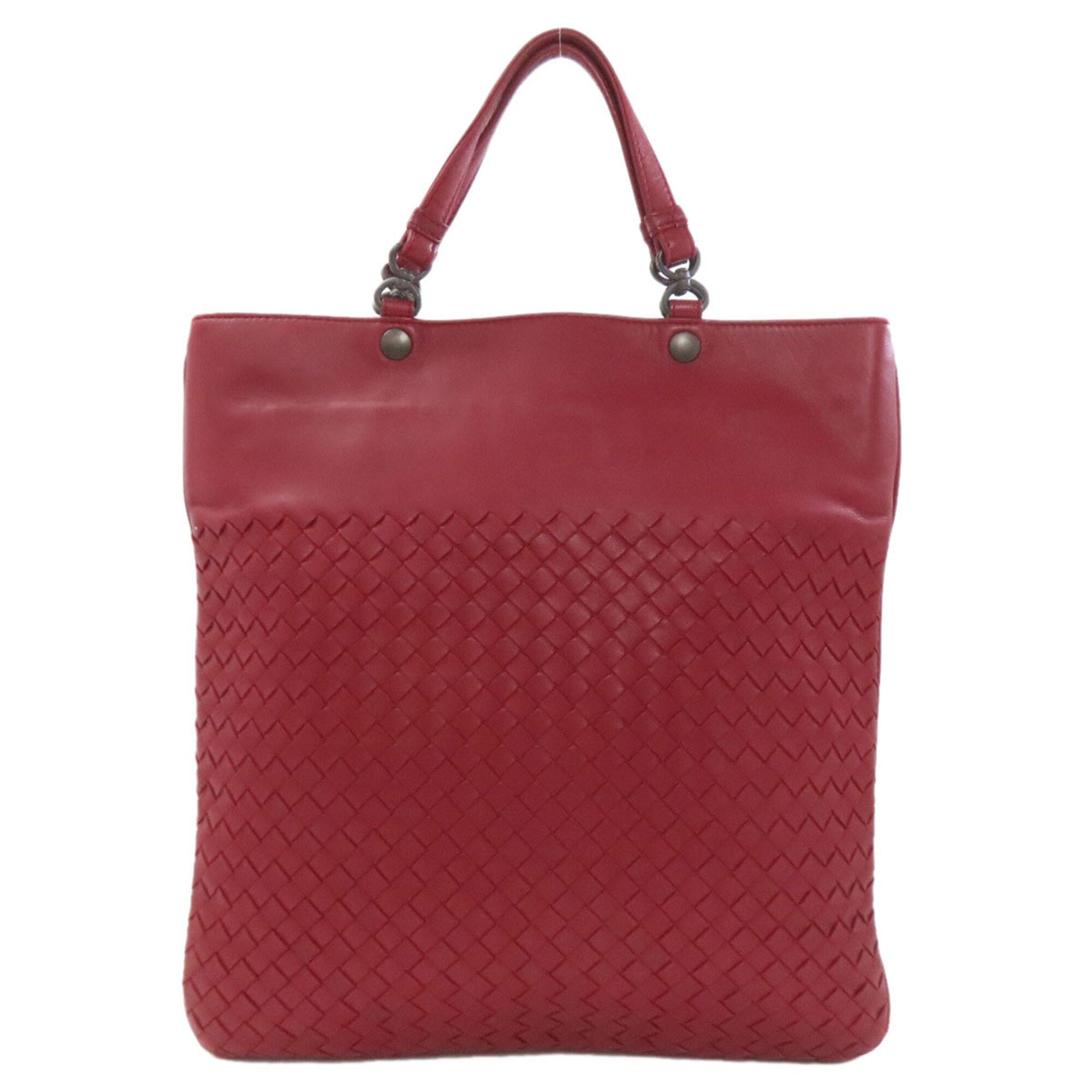 Bottega Veneta Red Color Leather Tote Bag (Pre-Owned)