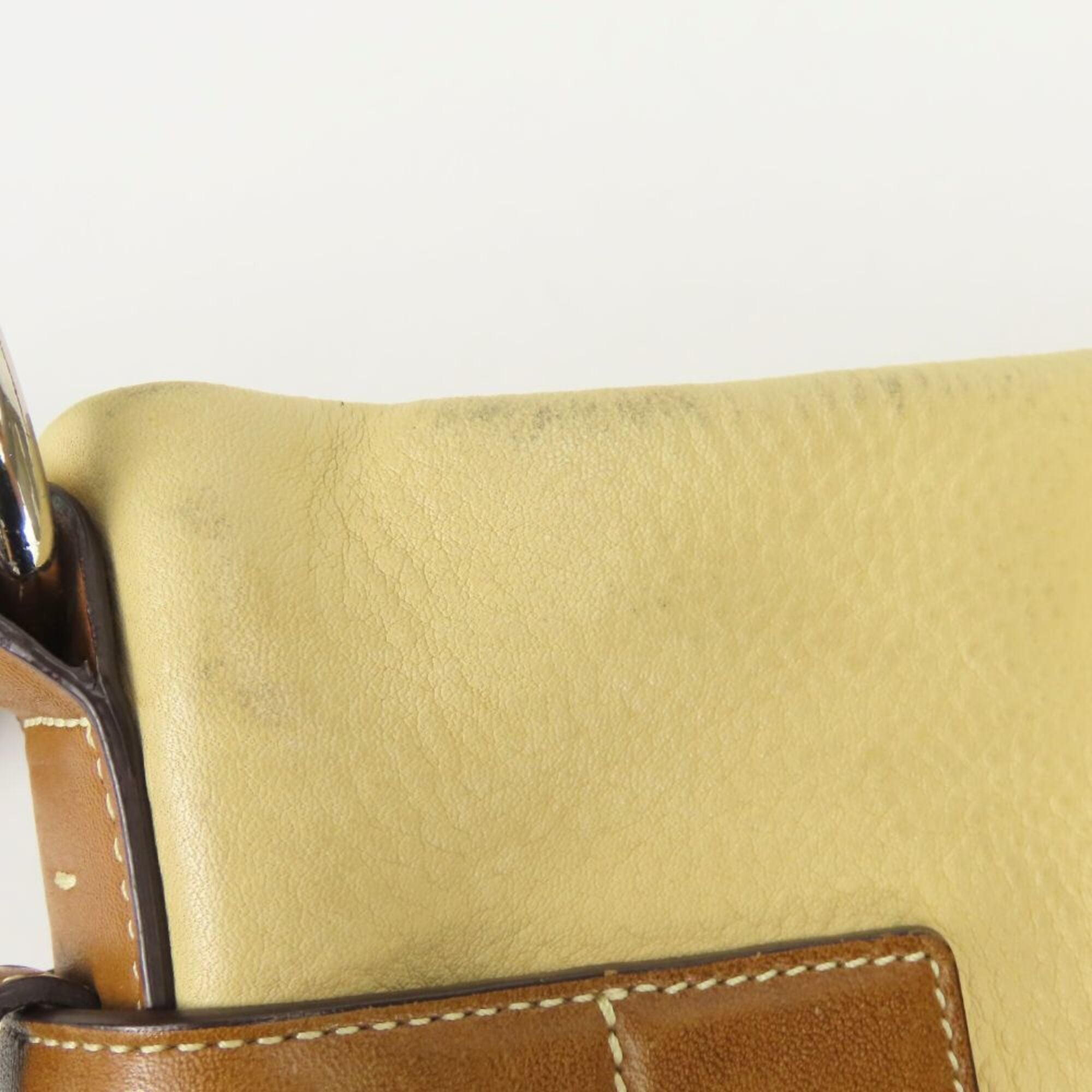 Coach Beige Brown Leather Shoulder Bag (Pre-Owned)