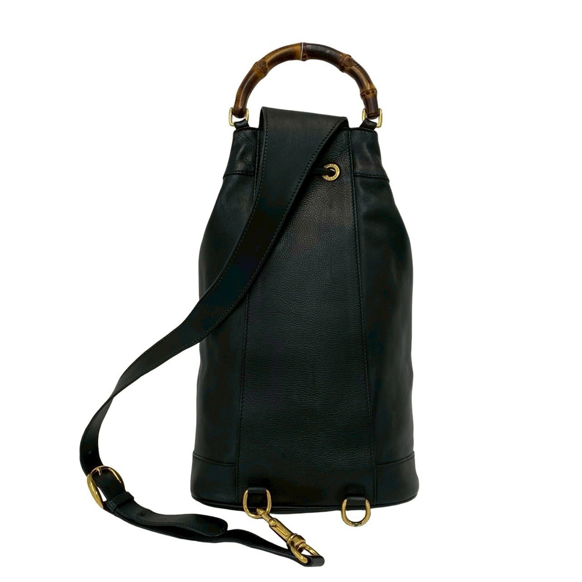 Gucci Black Leather Shoulder Bag Sling Bag (Pre-Owned)