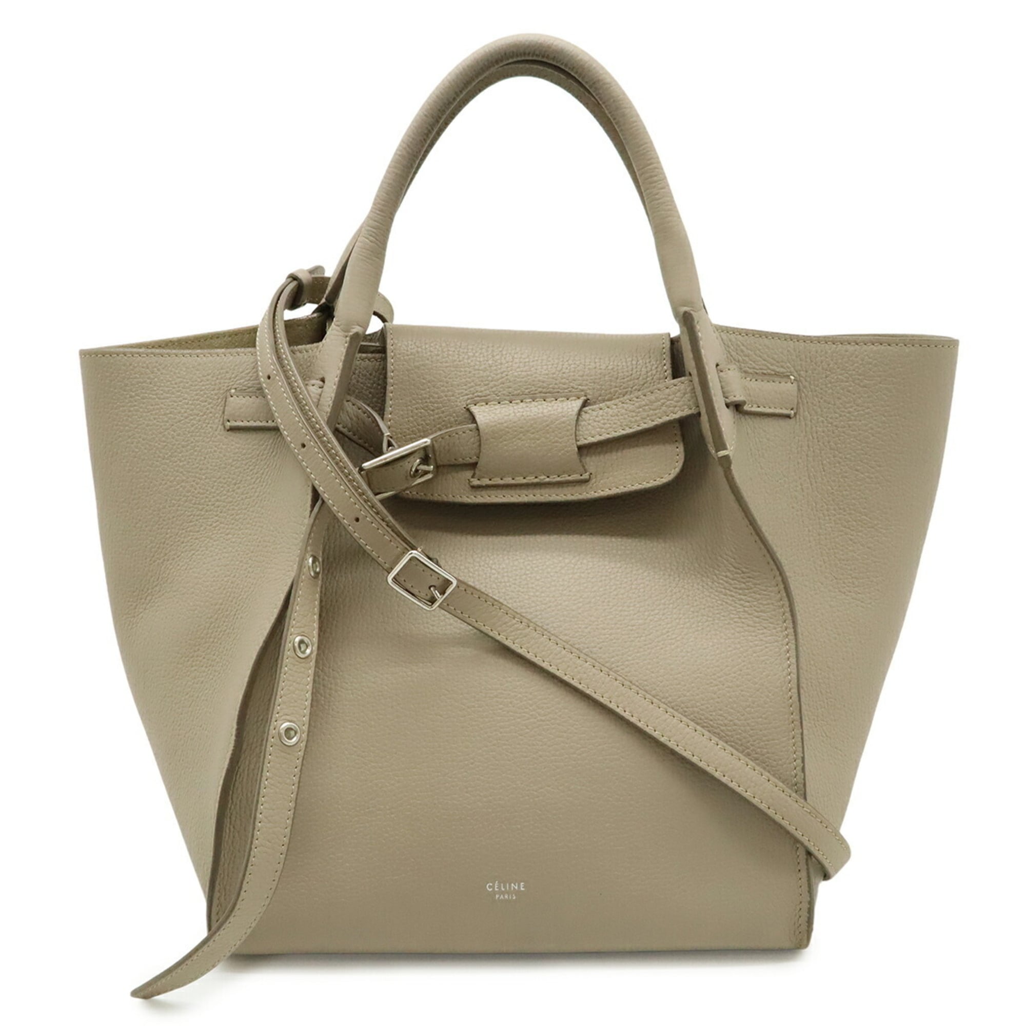 Celine Grayish Leather Handbag Shoulder Bag (Pre-Owned)