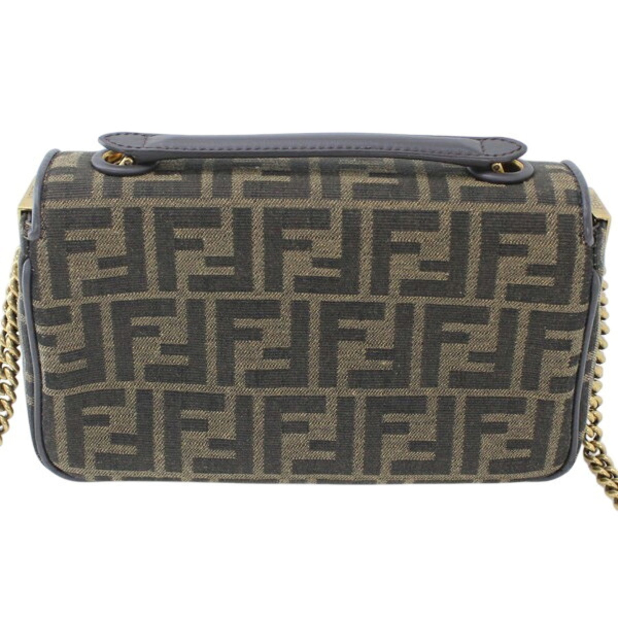 Fendi Brown Jacquard Shoulder Bag (Pre-Owned)