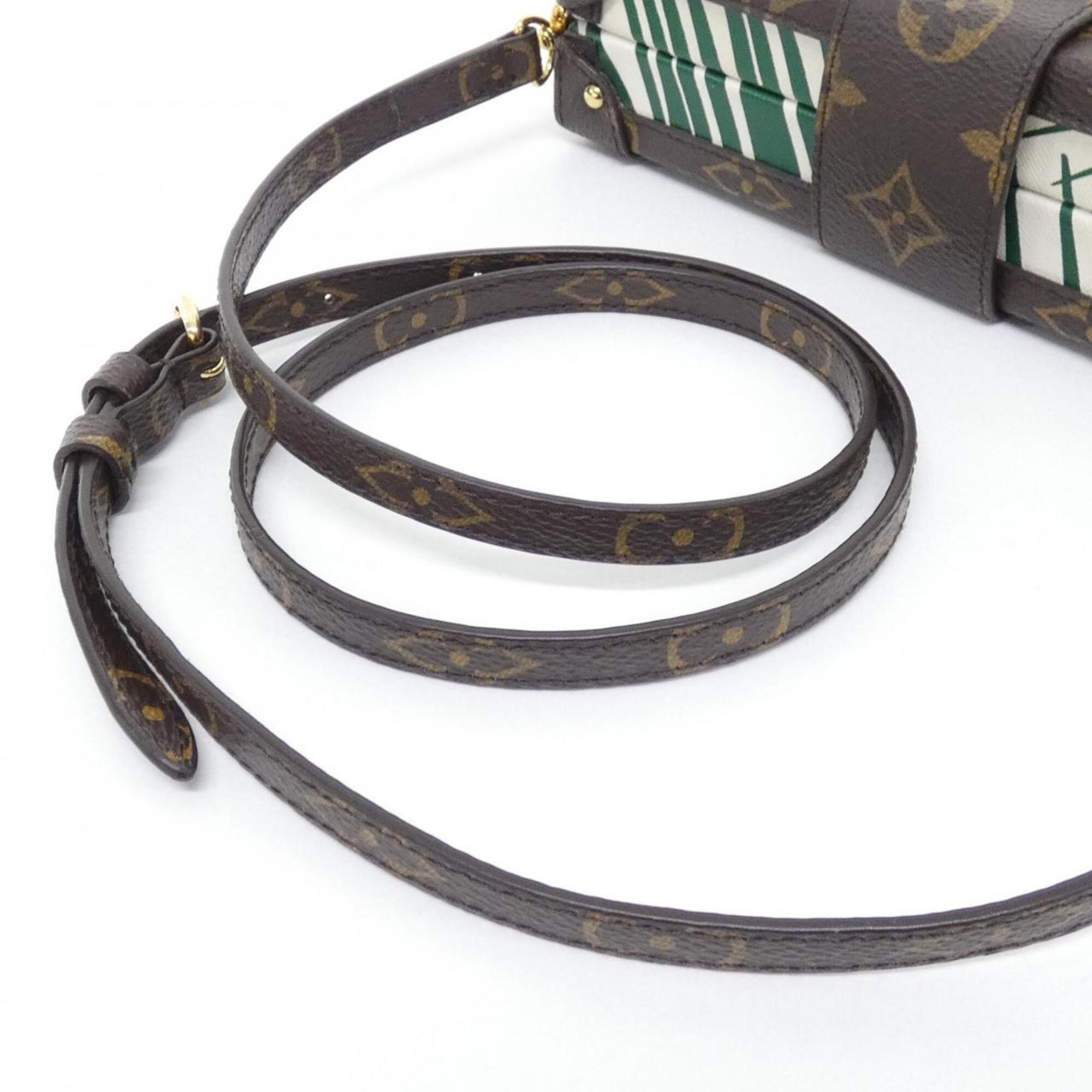 Louis Vuitton Brown Green Vert Coated Canvas Shoulder Bag (Pre-Owned)