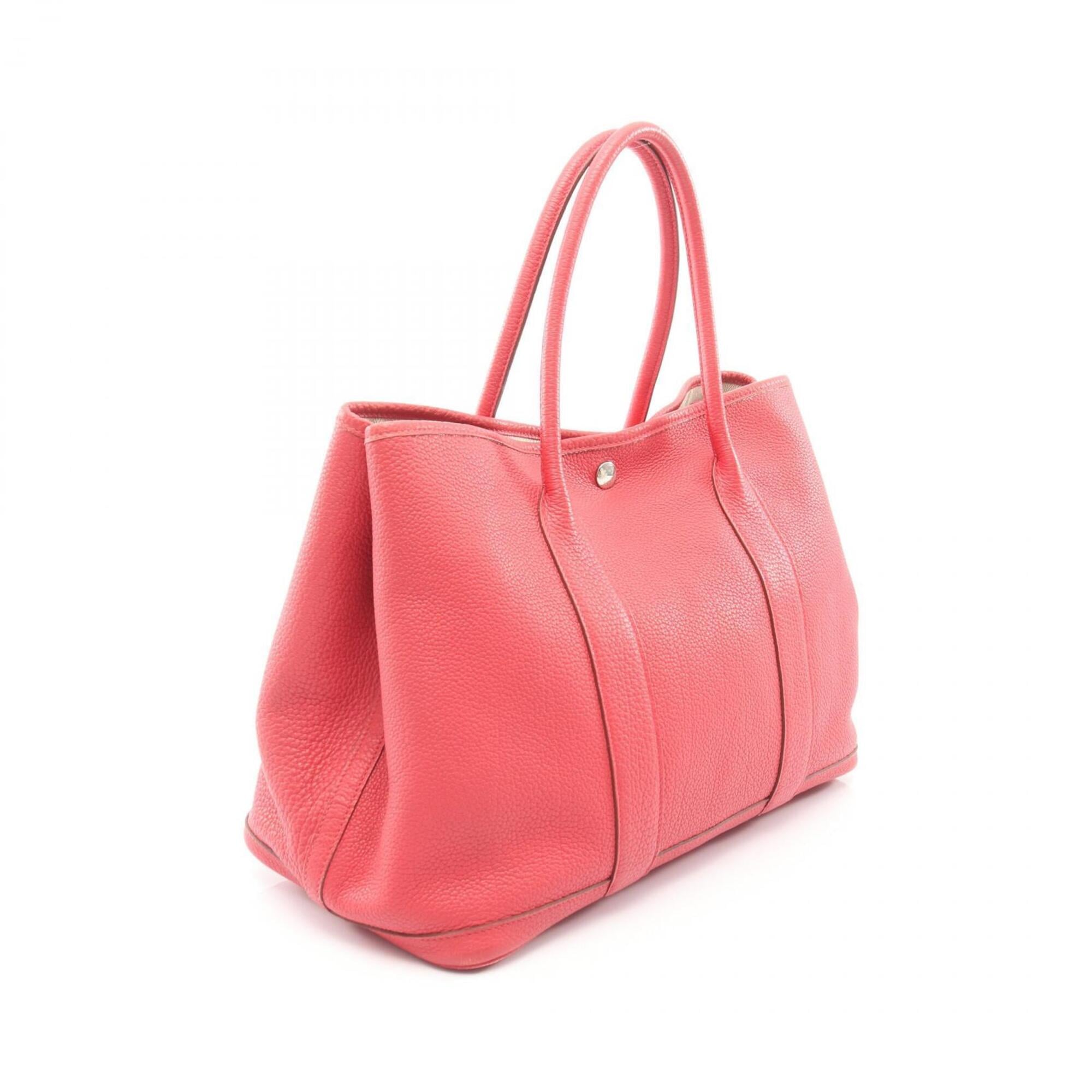 Hermes Pink Leather Handbag Tote Bag (Pre-Owned)