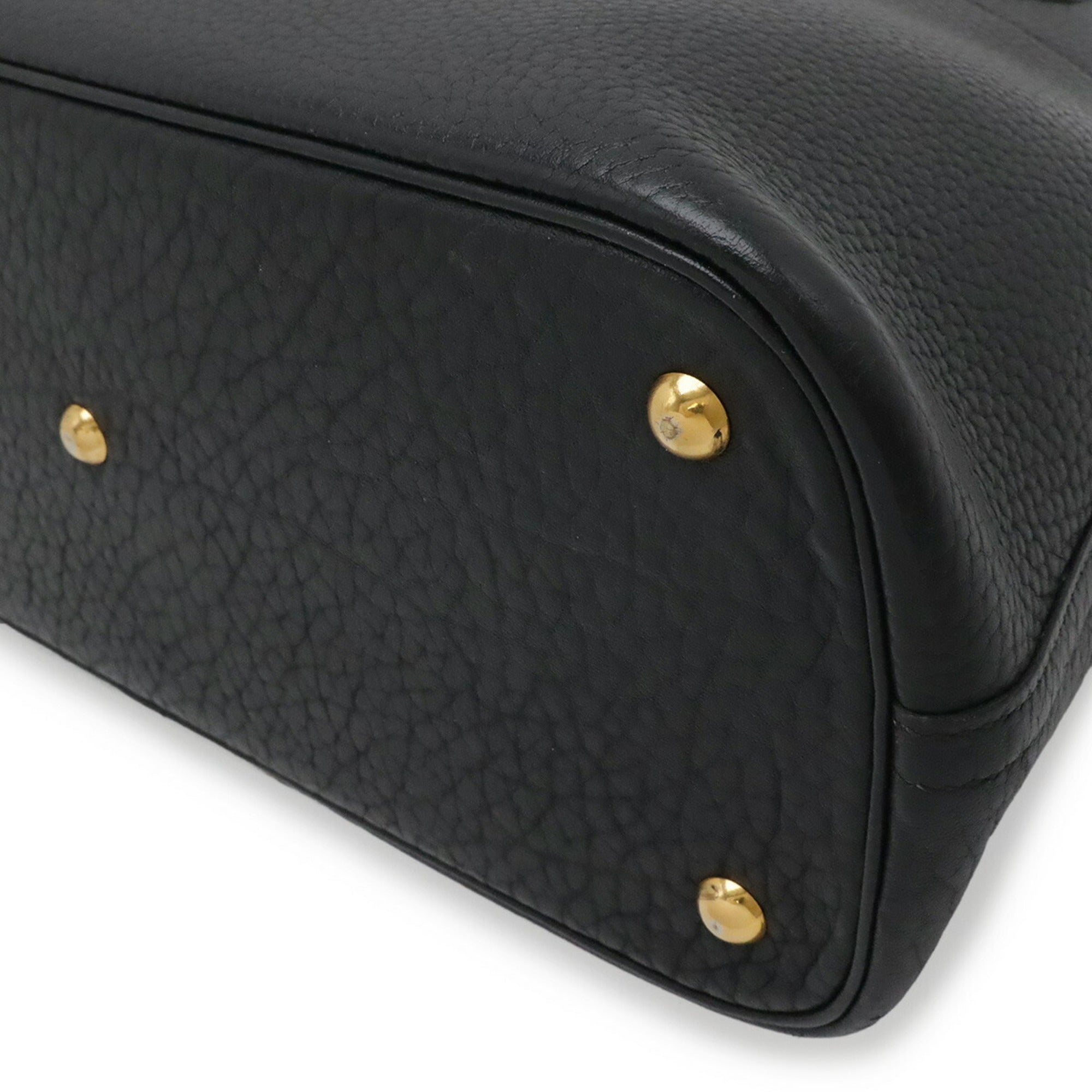 Hermes Bolide Black Fjord Leather Handbag Shoulder Bag (Pre-Owned)