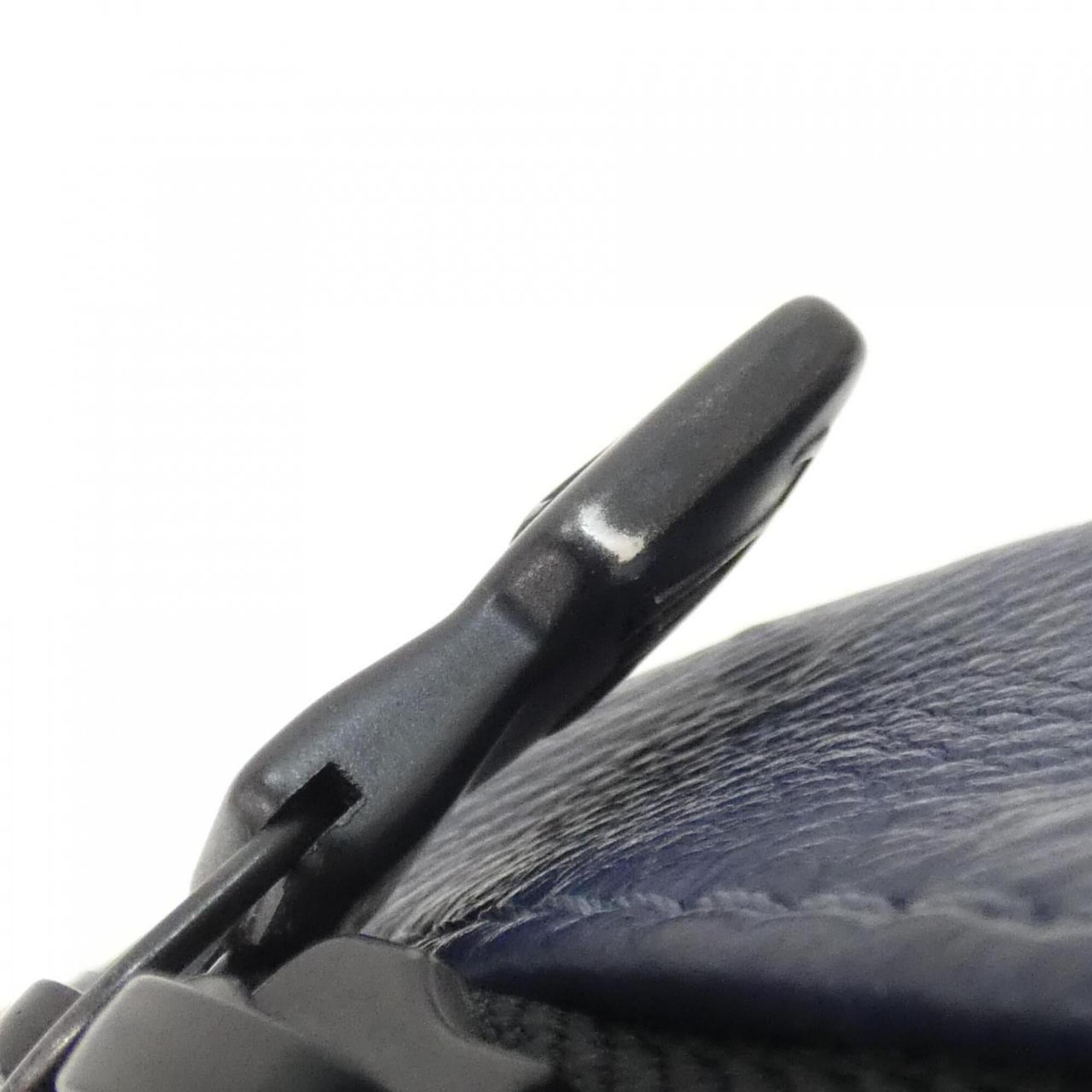 Louis Vuitton Black Blue Navy Leather Shoulder Bag (Pre-Owned)