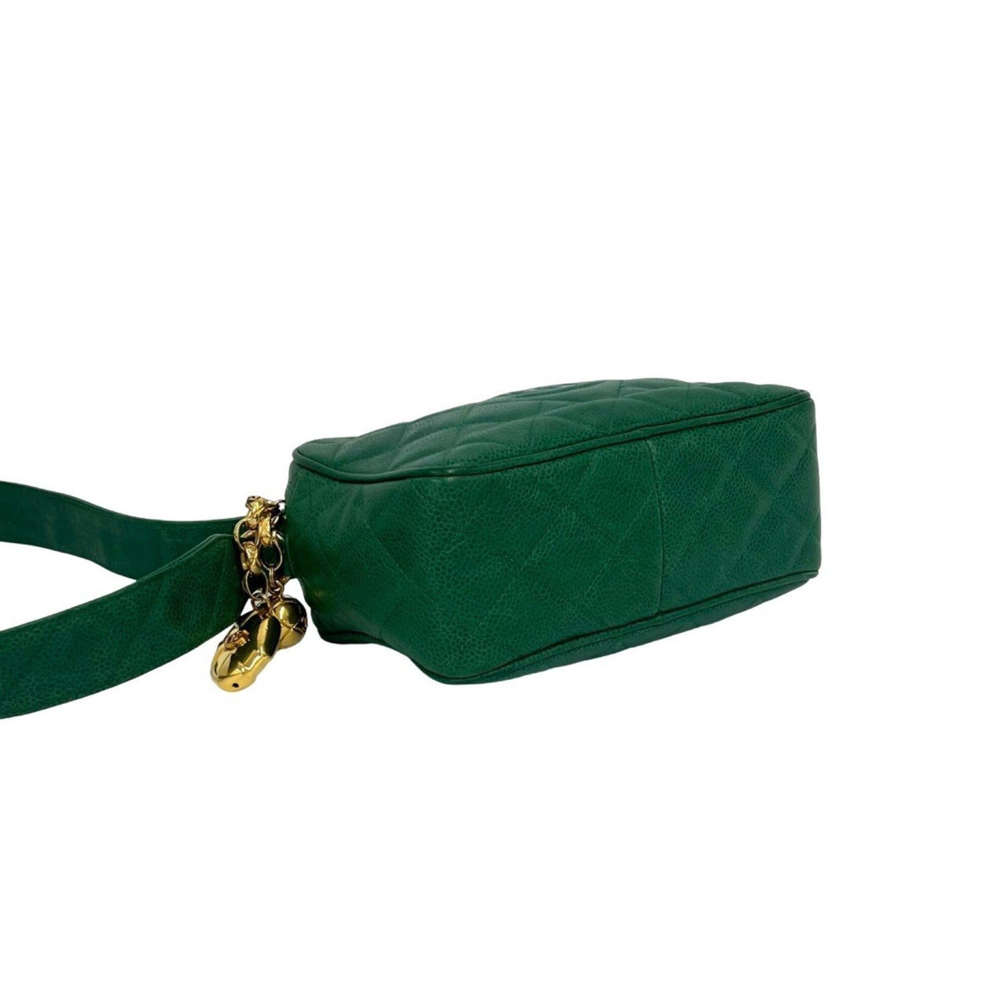 Chanel Green Grained Calfskin Shoulder Bag (Pre-Owned)