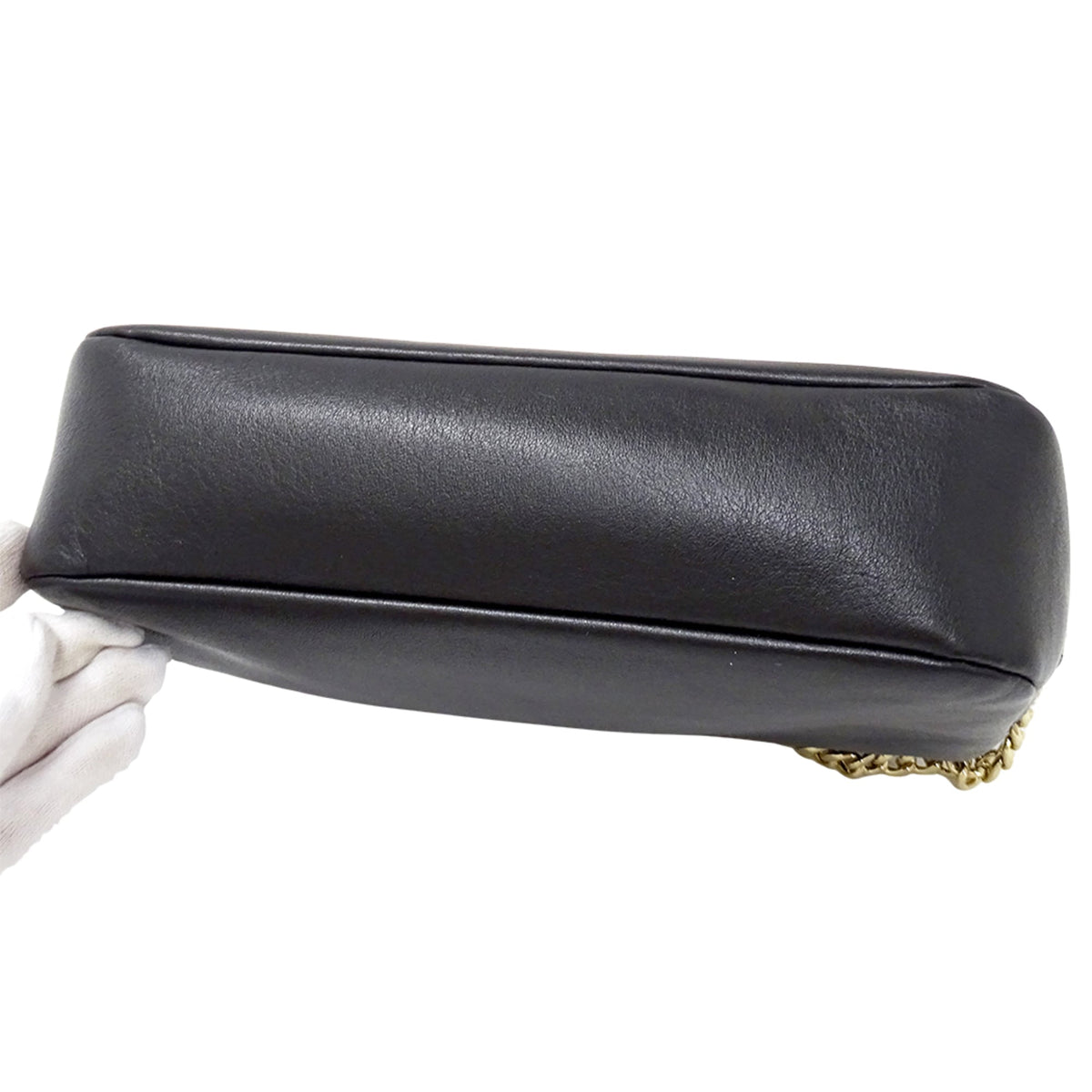 Jimmy Choo Black Leather Handbag Shoulder Bag (Pre-Owned)