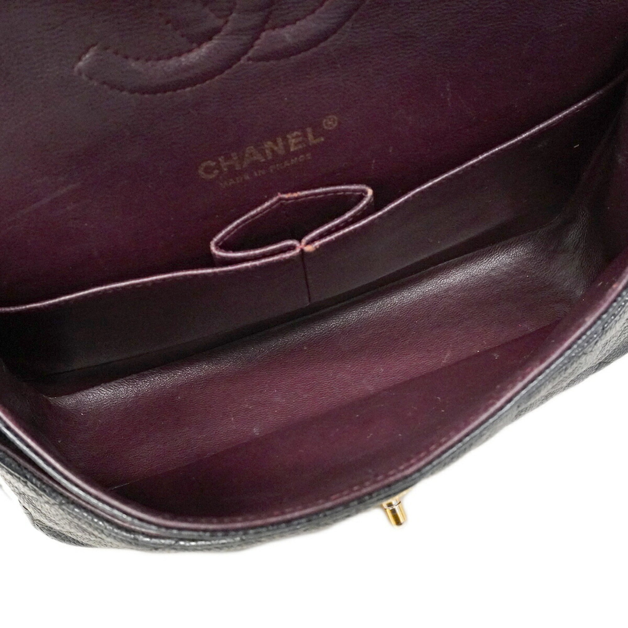 Chanel Black Grained Calfskin Shoulder Bag (Pre-Owned)