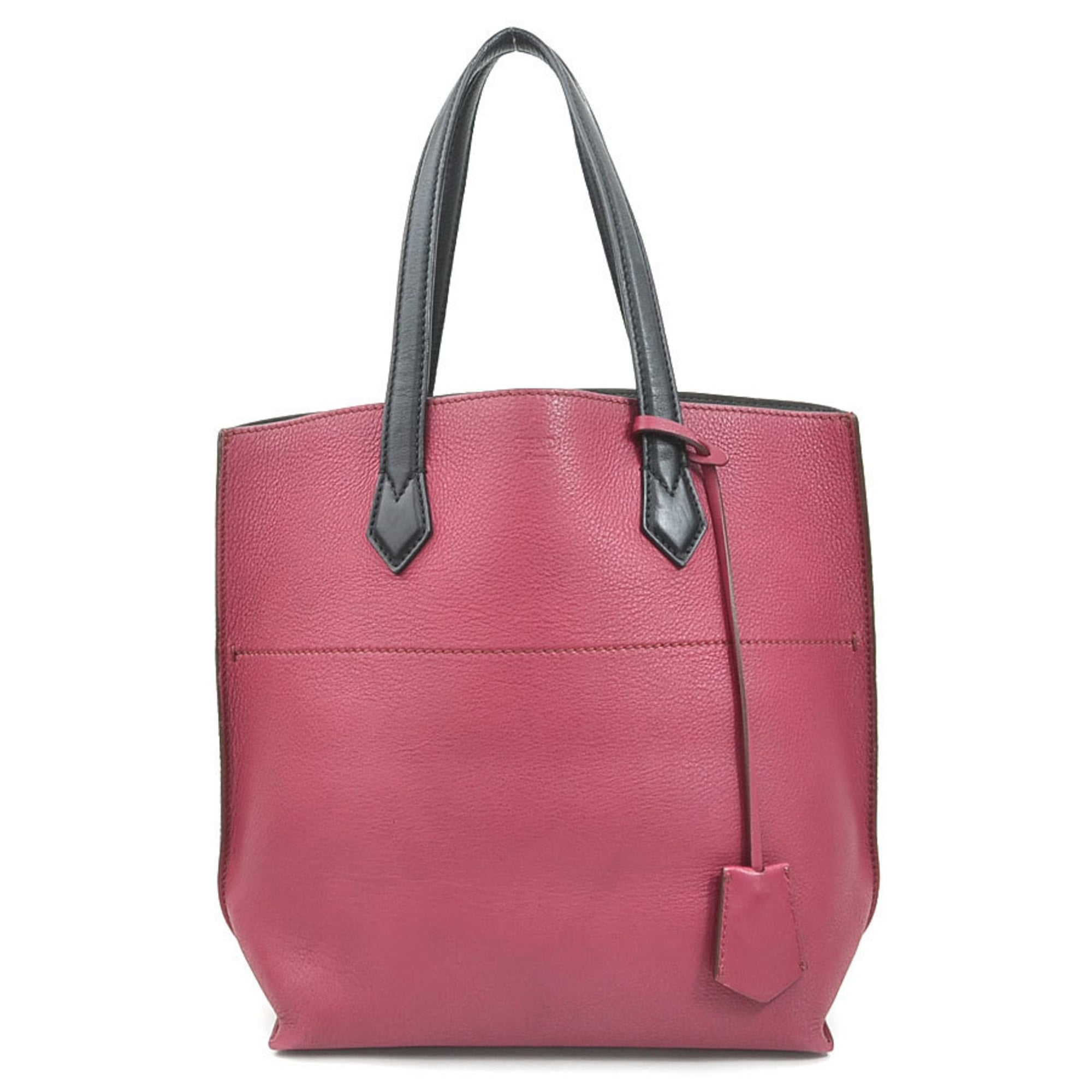 Fendi Black Bordeaux Leather Handbag Tote Bag (Pre-Owned)