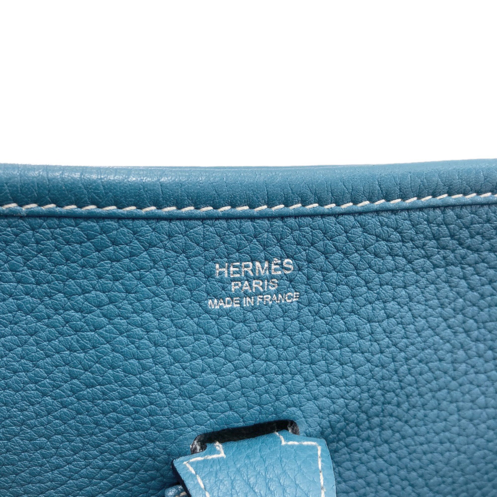 Hermes Blue Taurillon Clemence Leather Shoulder Bag (Pre-Owned)